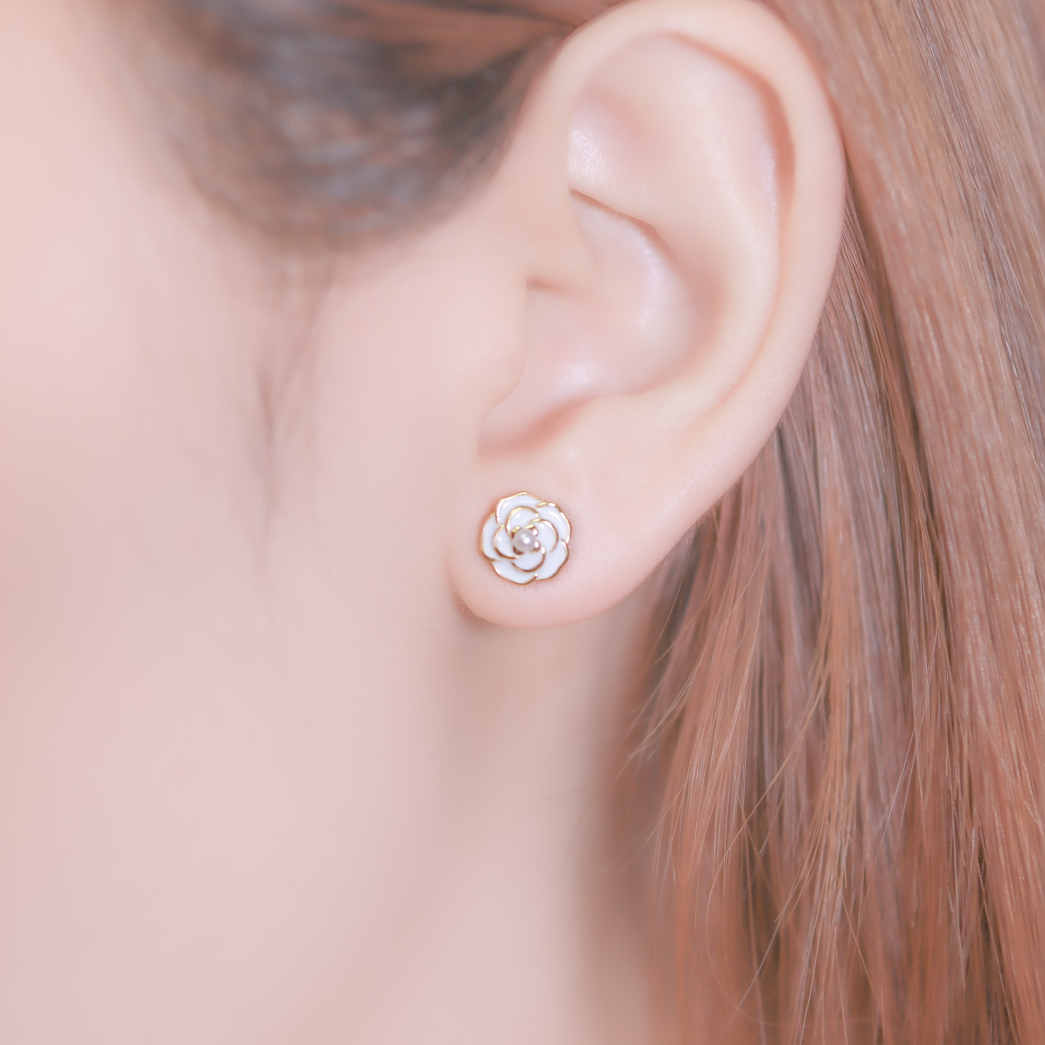 | 925純銀・珍珠 | 玫瑰綻放季耳環（銀/金） | EA0714 |