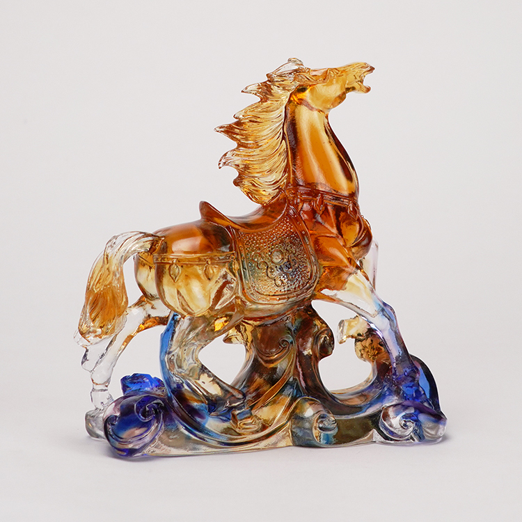 鹿港窯禮品館│居家開運 琉璃珍藏-馬到成功