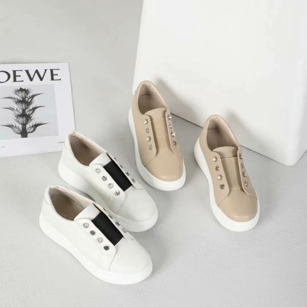 韓版免綁帶牛皮懶人鞋