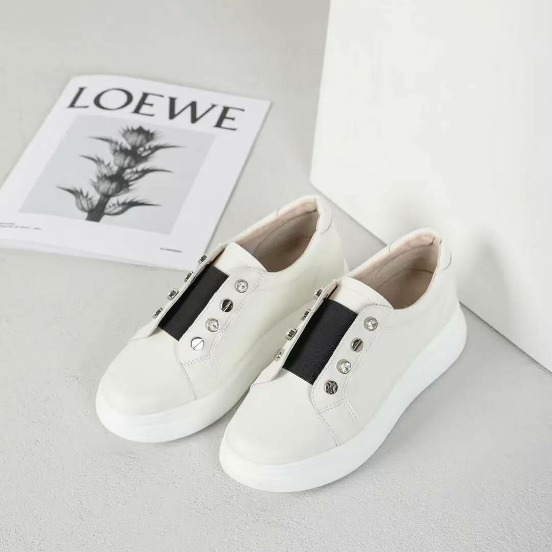 韓版免綁帶牛皮懶人鞋