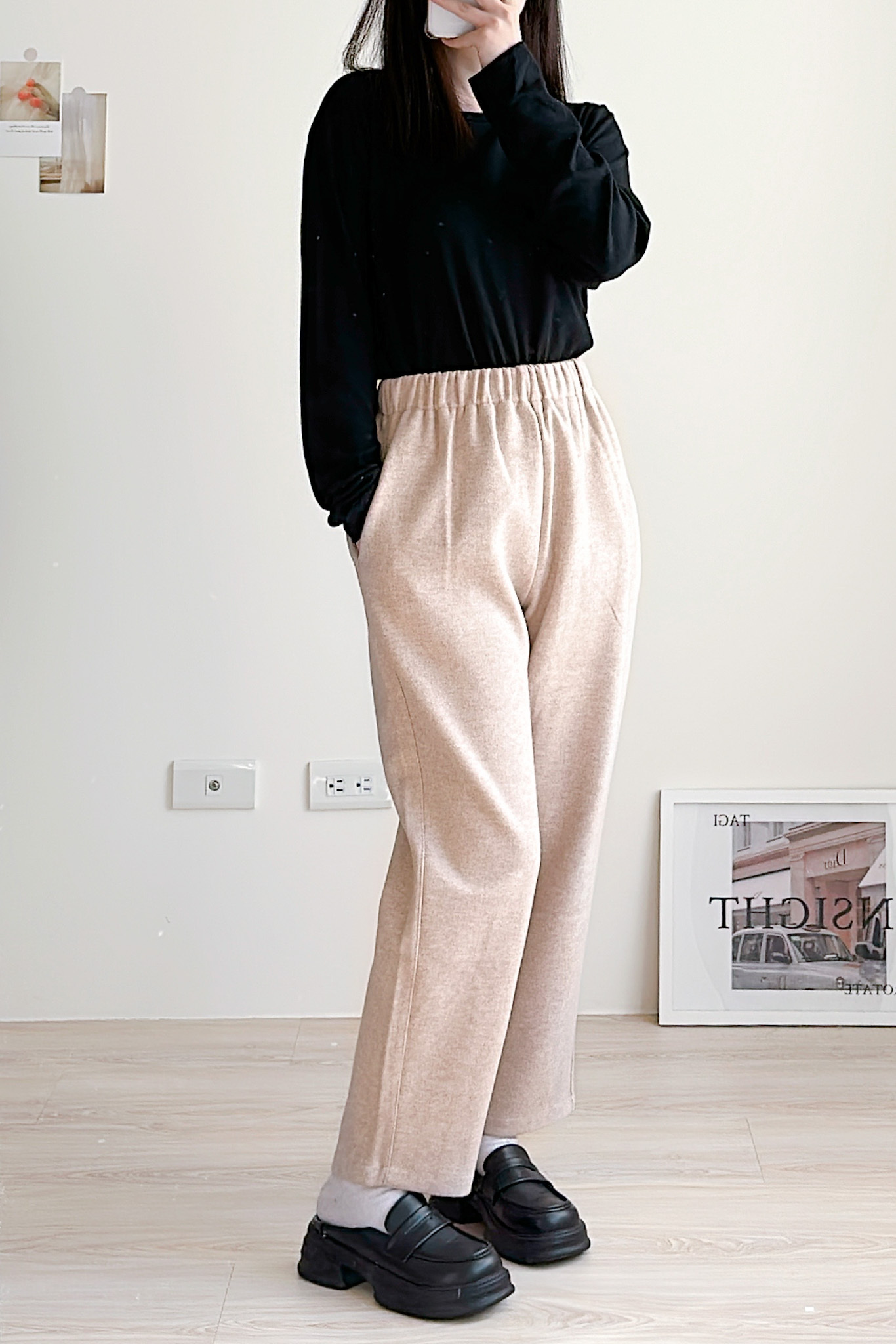 現貨🚚小個子請進🫶🏻冬日羊絨雙口袋奶奶褲💕共4色