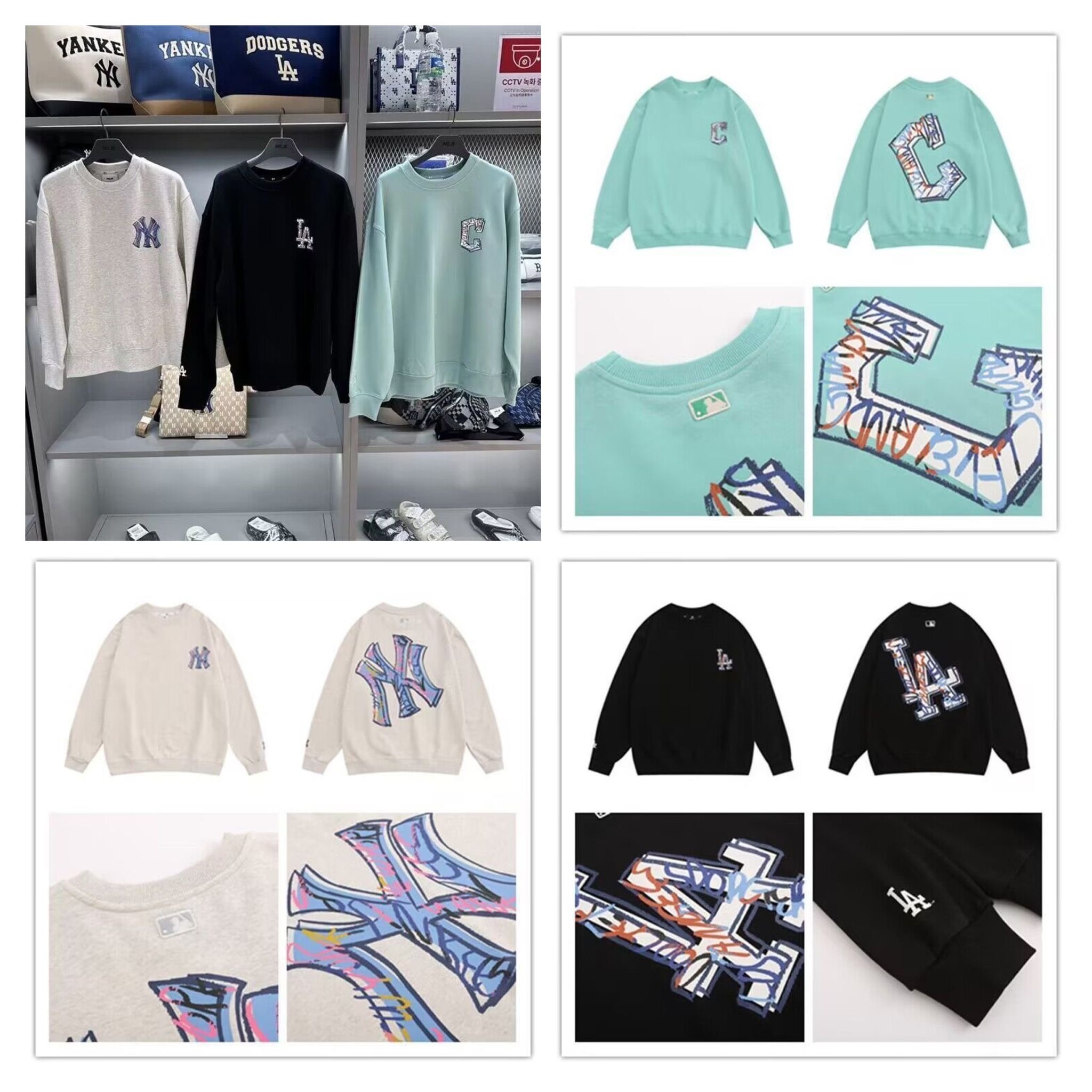 Mlb彩色塗鴉衛衣‍