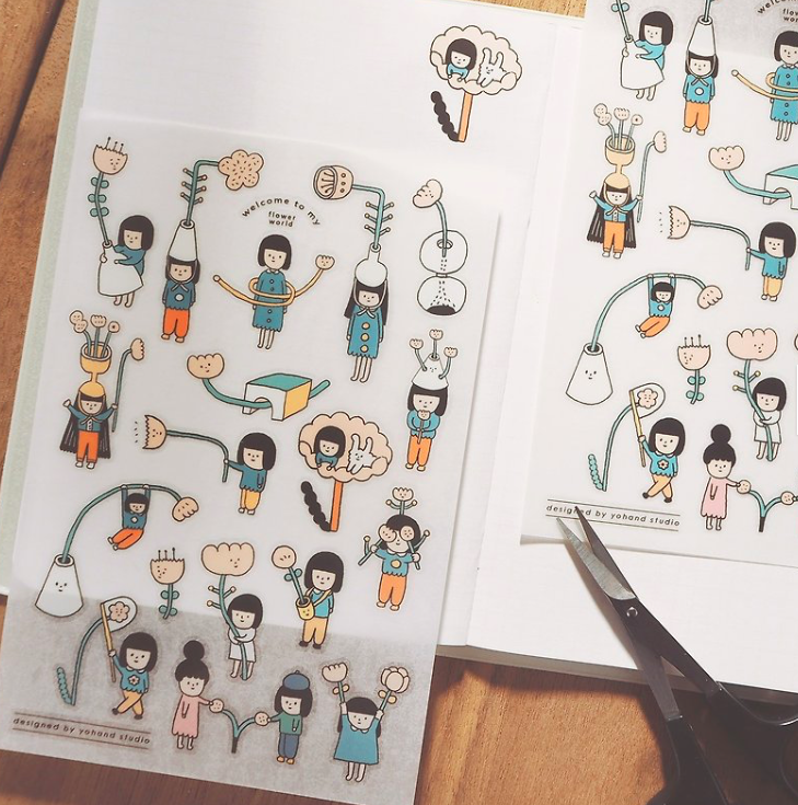 花 2入轉印貼紙｜右手超人