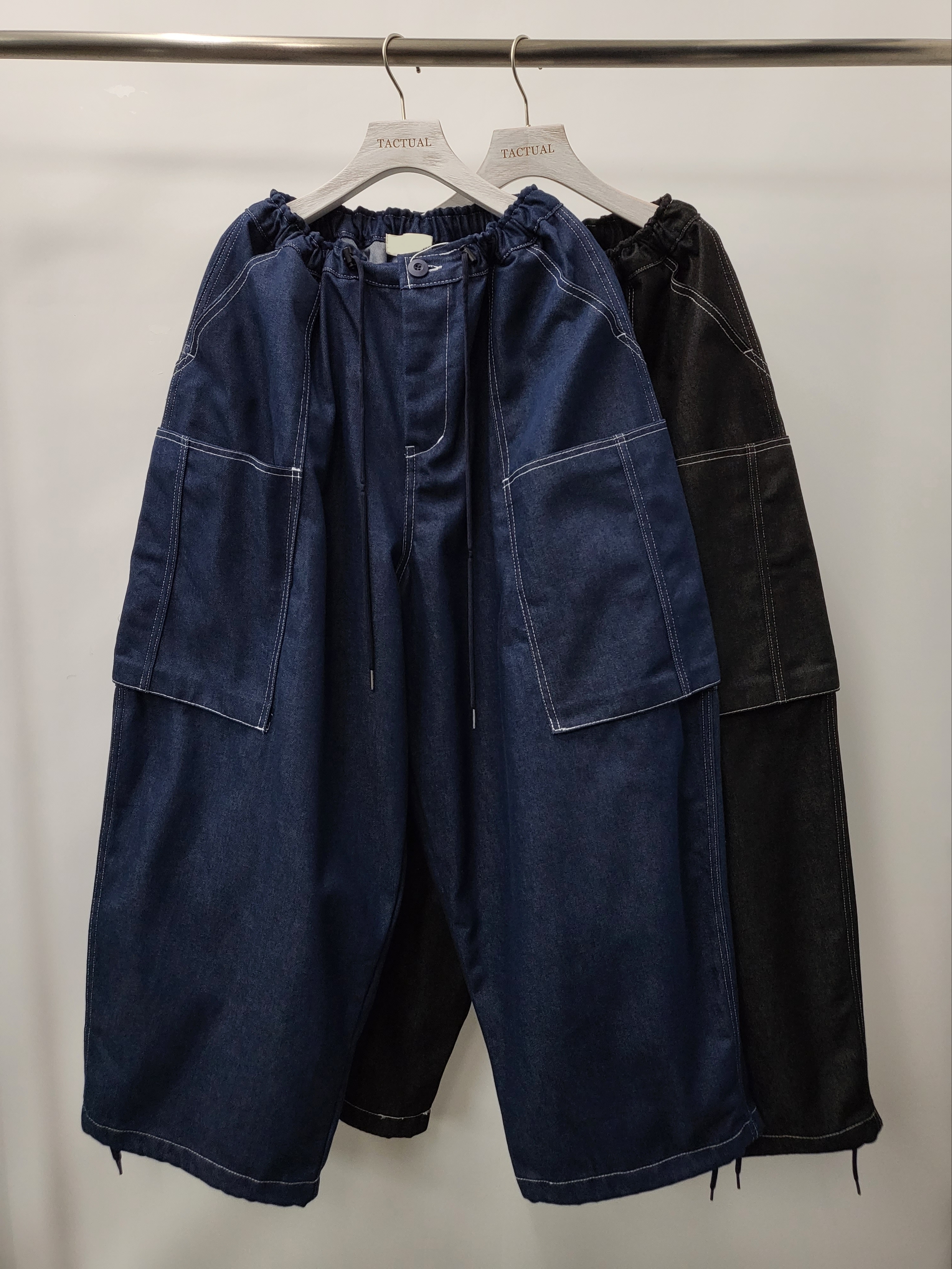 淨色工裝鬆身牛仔褲 P2659