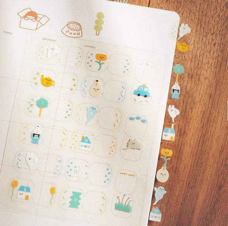 魔法  透明月份索引貼紙  ｜右手超人