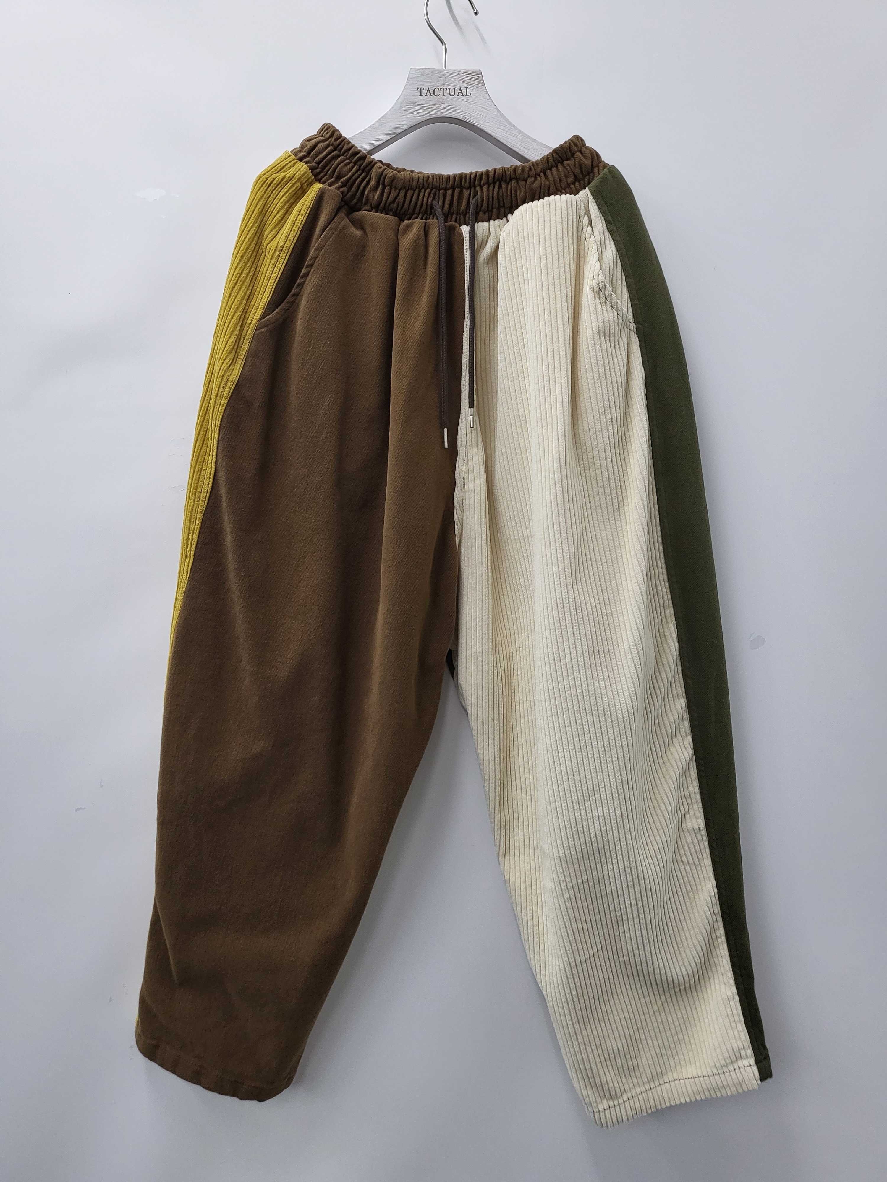 拼燈心絨鬆身褲(薄抓毛底) P2669