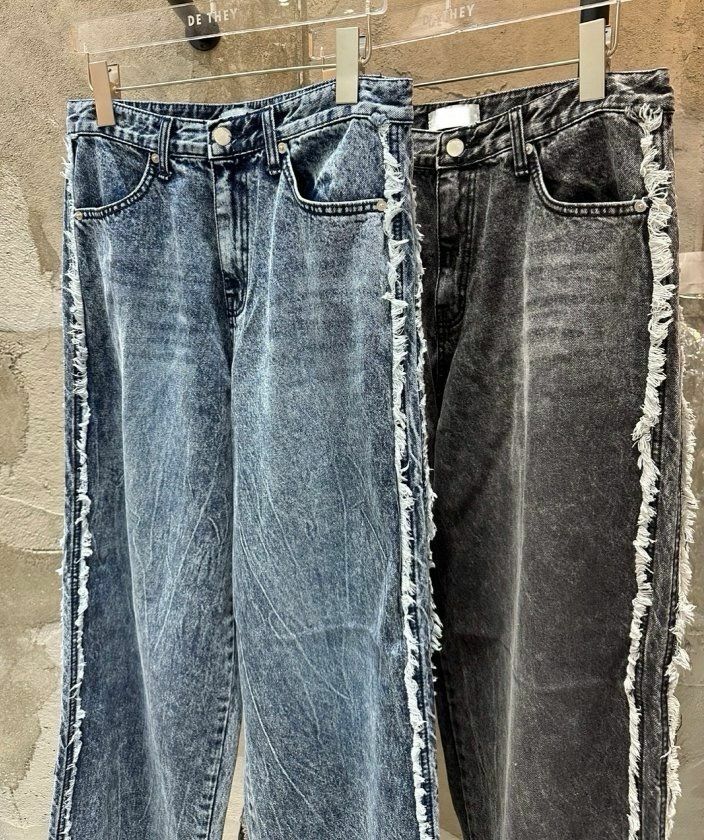 洗水蘇蘇邊鬆身牛仔褲 J710