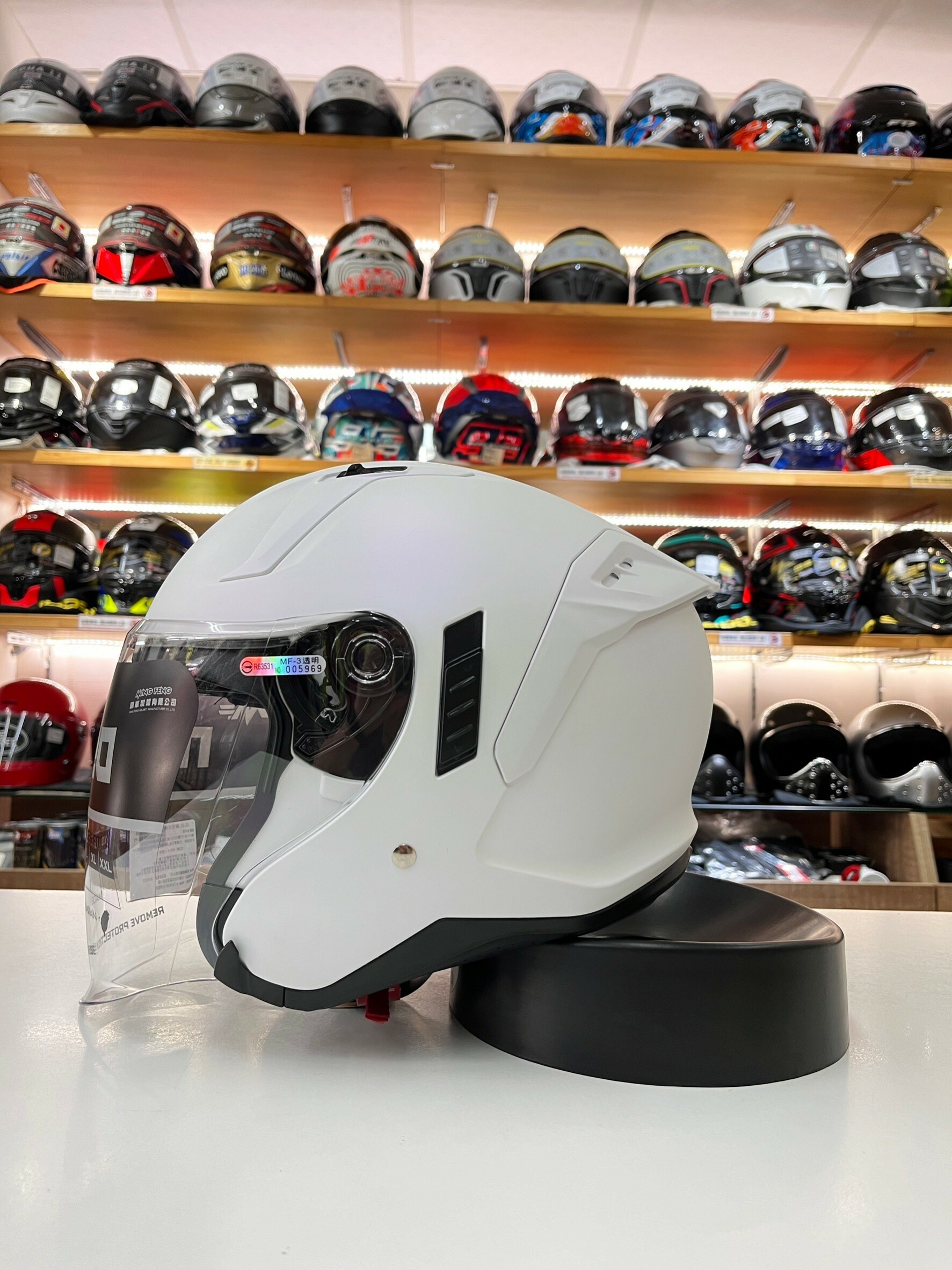 MING FENG 明峯 MF -320 素色 消光幻紫白 3/4罩