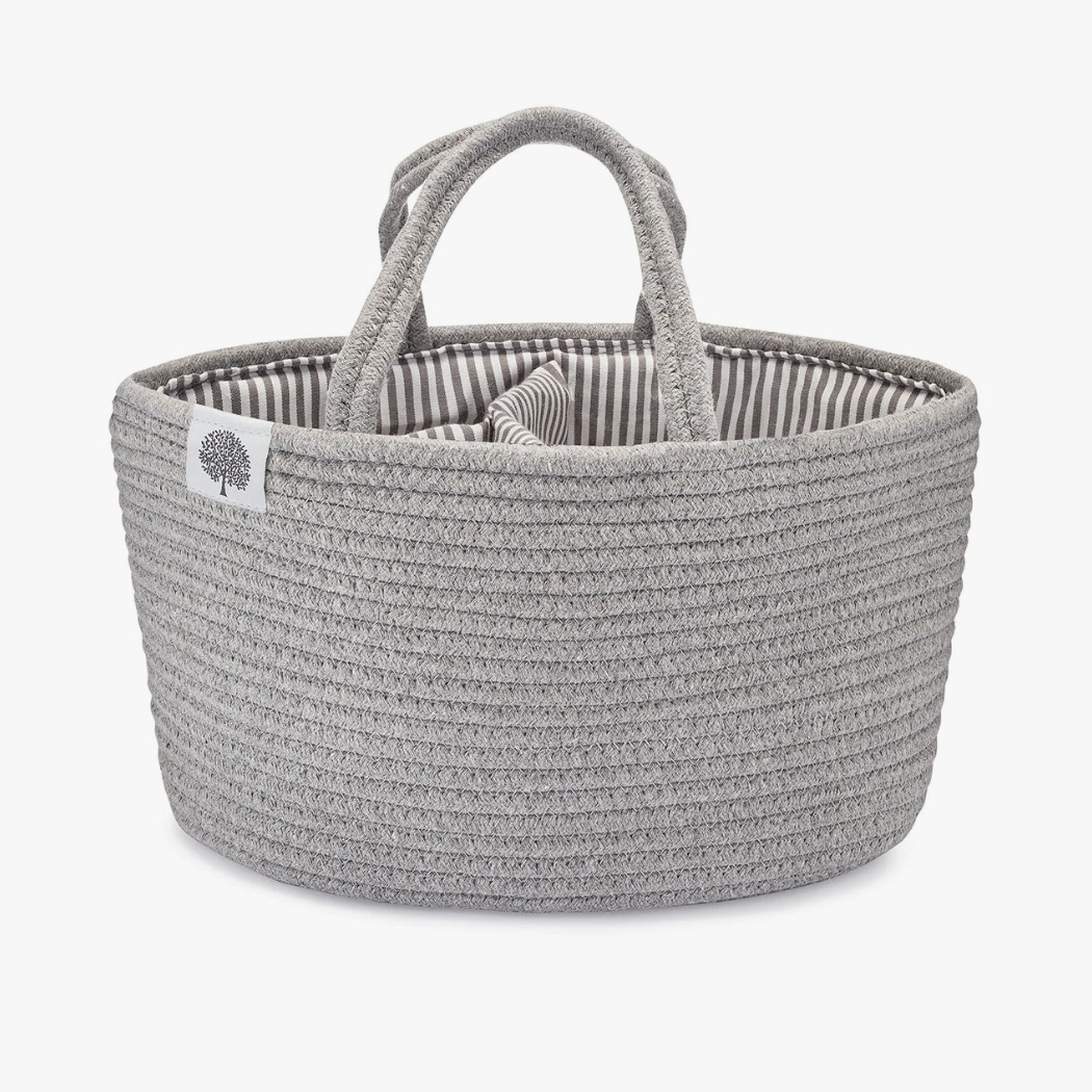 parker baby-rope diaper caddy (gray)