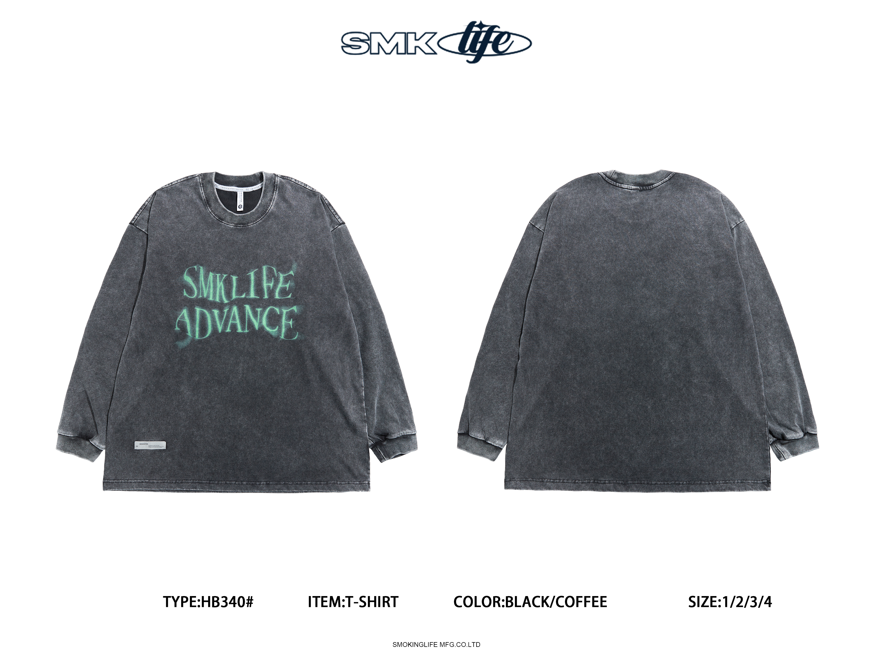 Smokinglife 日系復古水洗薄長袖 HB340