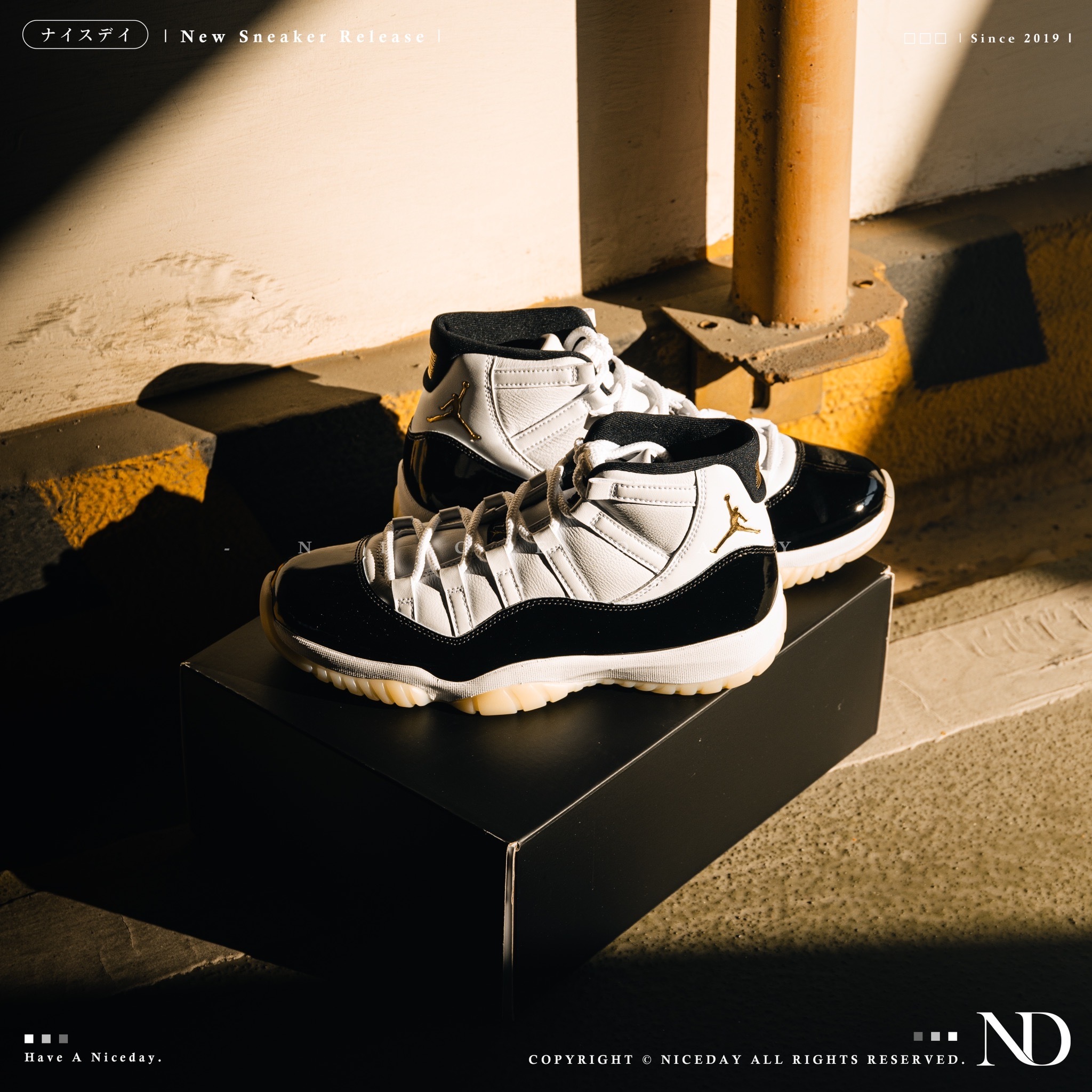 NICEDAY Air Jordan 11 喬丹11代Gratitude DMP 白黑金2023 男款