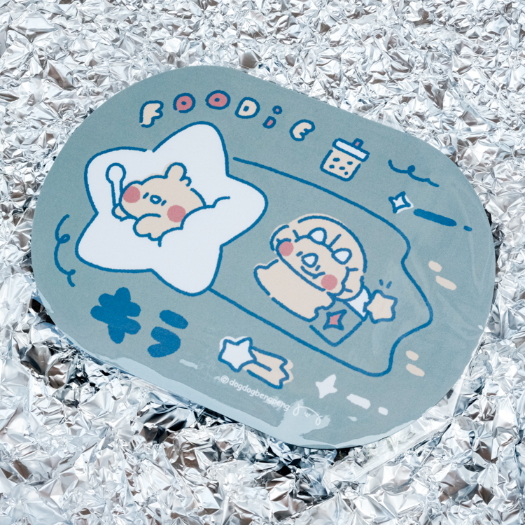 狗狗的小跳步，繪蹦砰｜滑鼠墊｜綠色