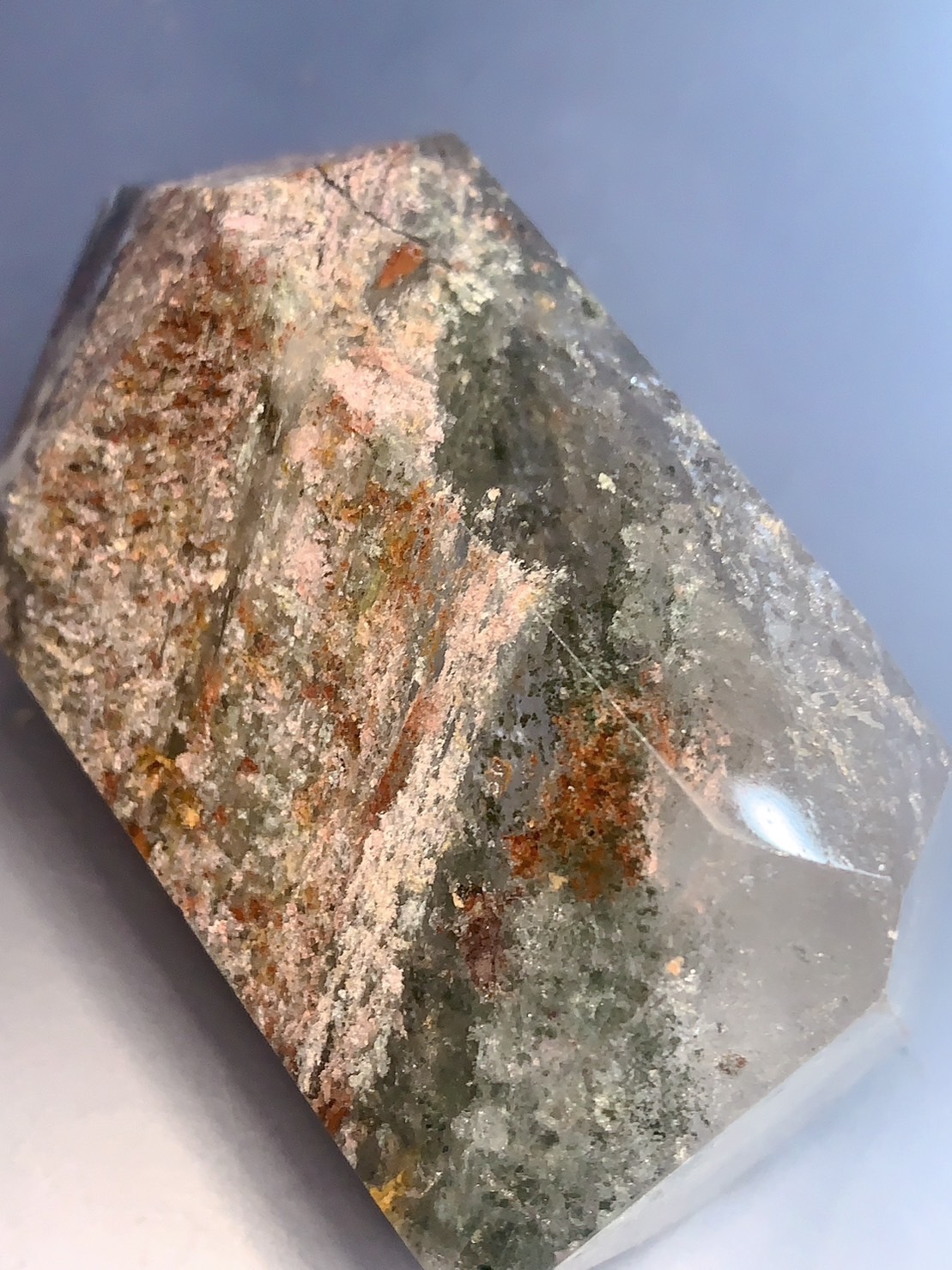 天然彩幽晶柱01丨事業大推手丨紅綠雙彩