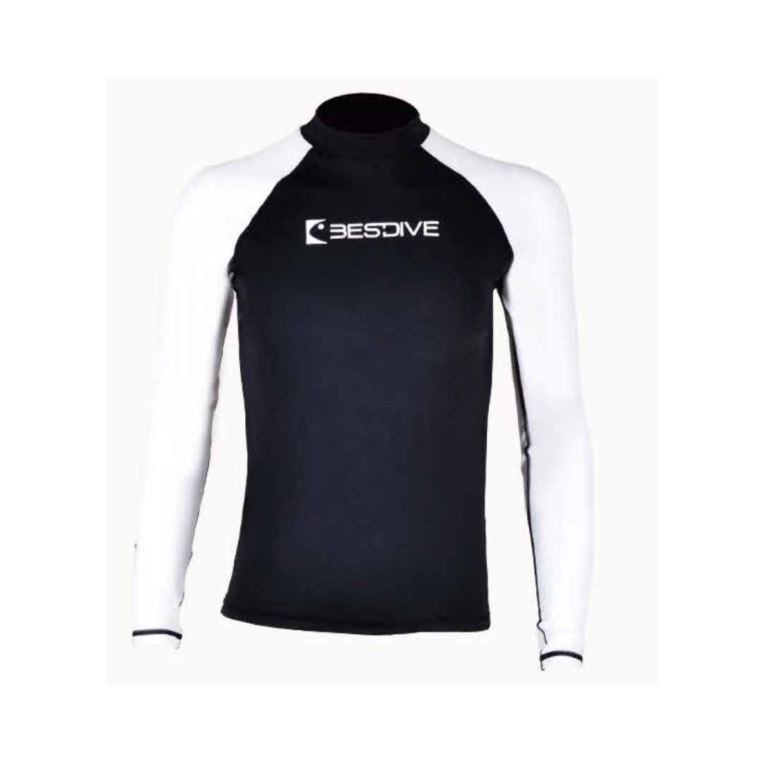 ▲BESTDIVE 男款 防曬水母上衣 黑白