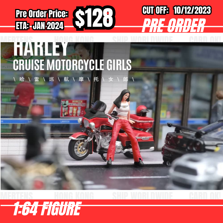 PO-$128 * Moreart * 1:64 Figure Set - Harley Cruise Motorcycle Girl [OD09/12]