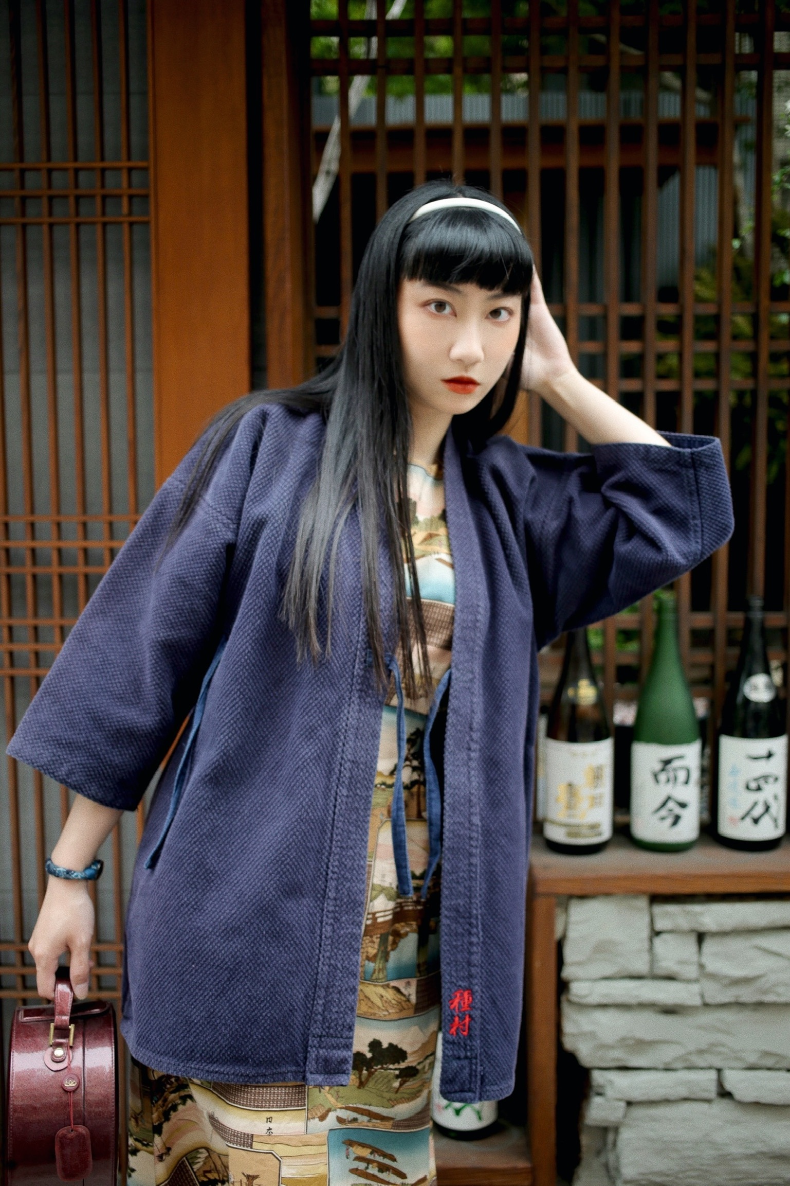 Vintage Samue /古著種村刺繡藏藍作務衣