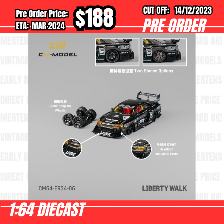 PO-$188 * CM Model * 1:64 LBWK ER34 Super Silhouette Chrome Gungrey [OD09/12]