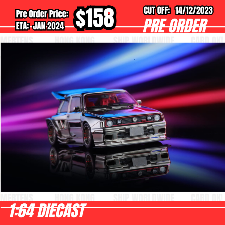 PO-$158 * Liberty64 * 1:64 VW Golf MK2 KS Chrome Silver [OD09/12]