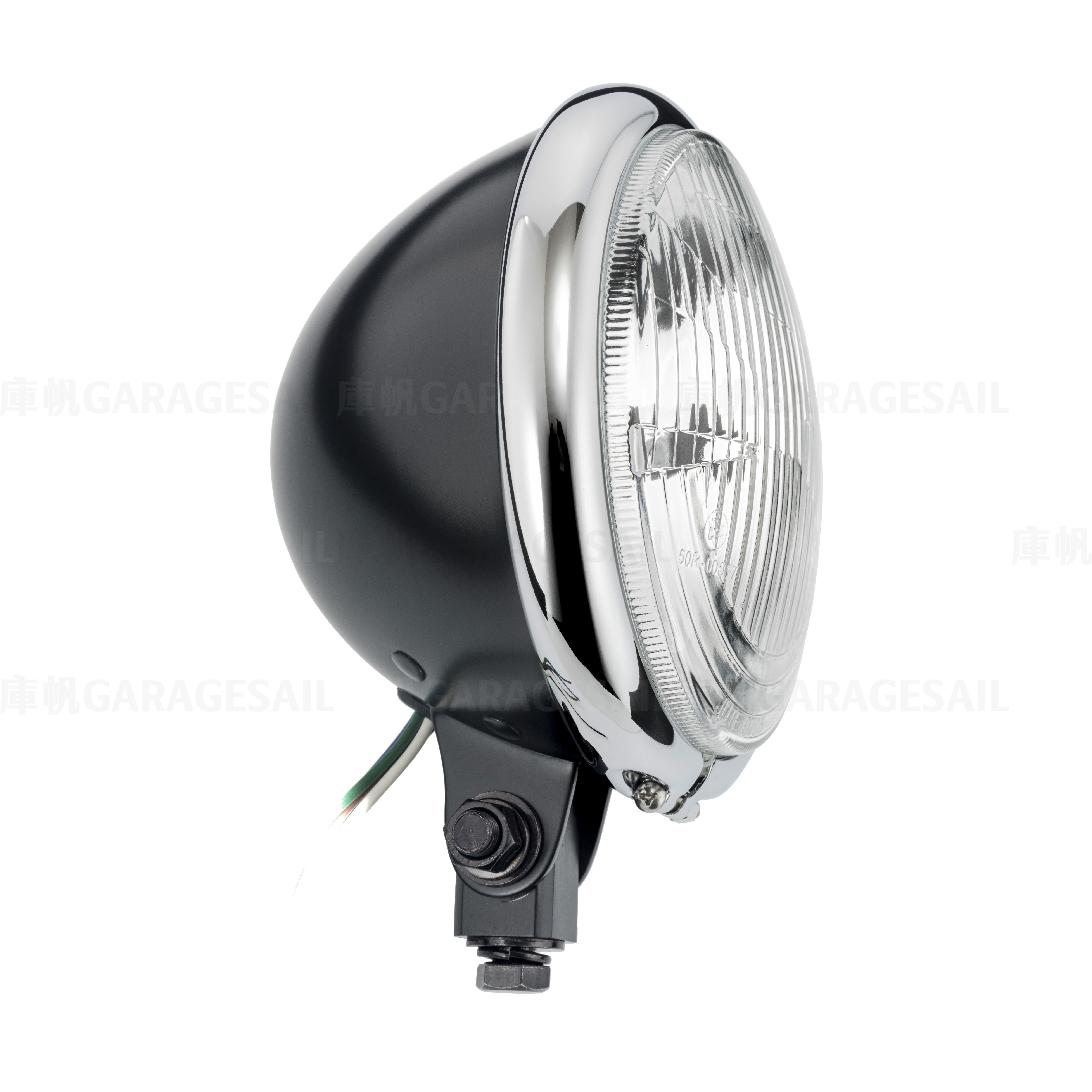 5.75吋圓 下鎖式 大燈 歐規 消光黑銀框