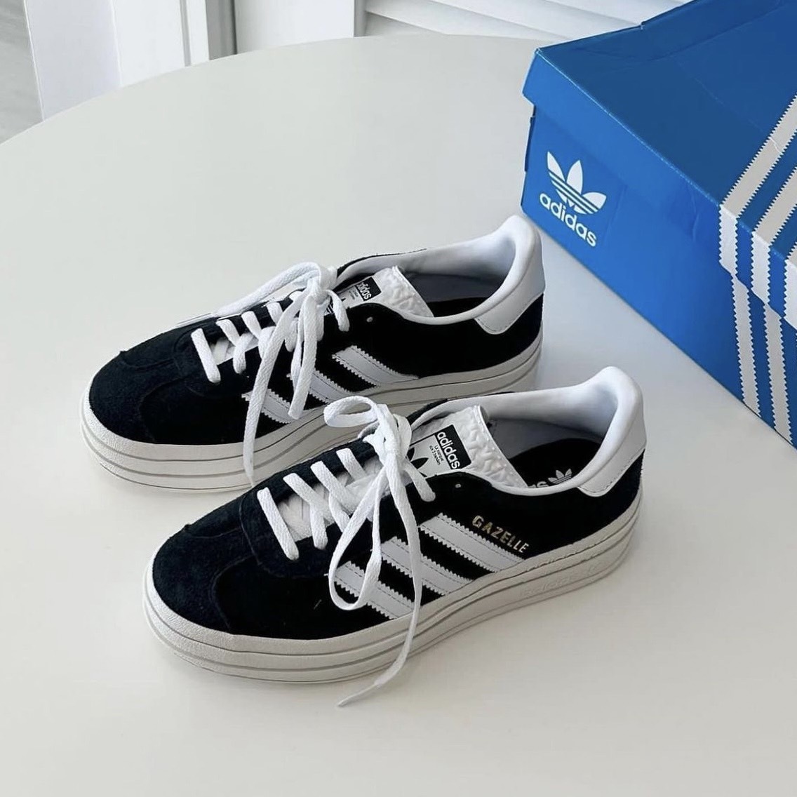 Adidas Originals Gazelle Bold 厚底黑白/厚底灰灰