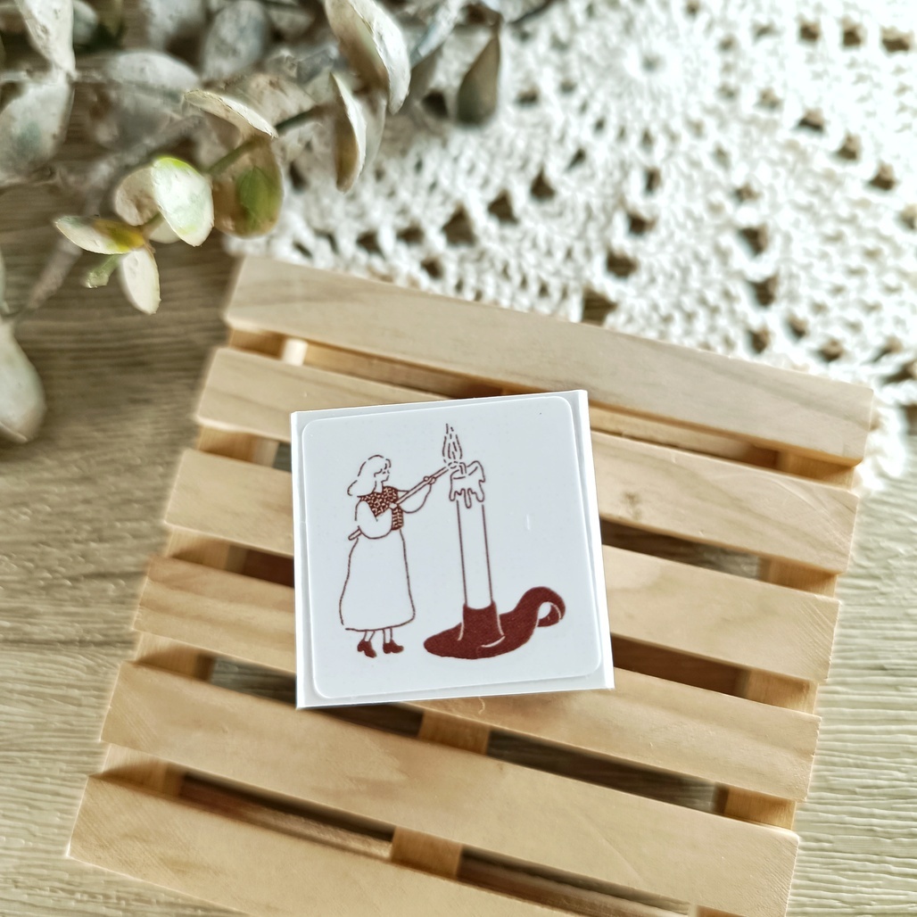森空 Ivy Snow．燭光/小浣熊/布丁/花花/筆記本 櫸木印章