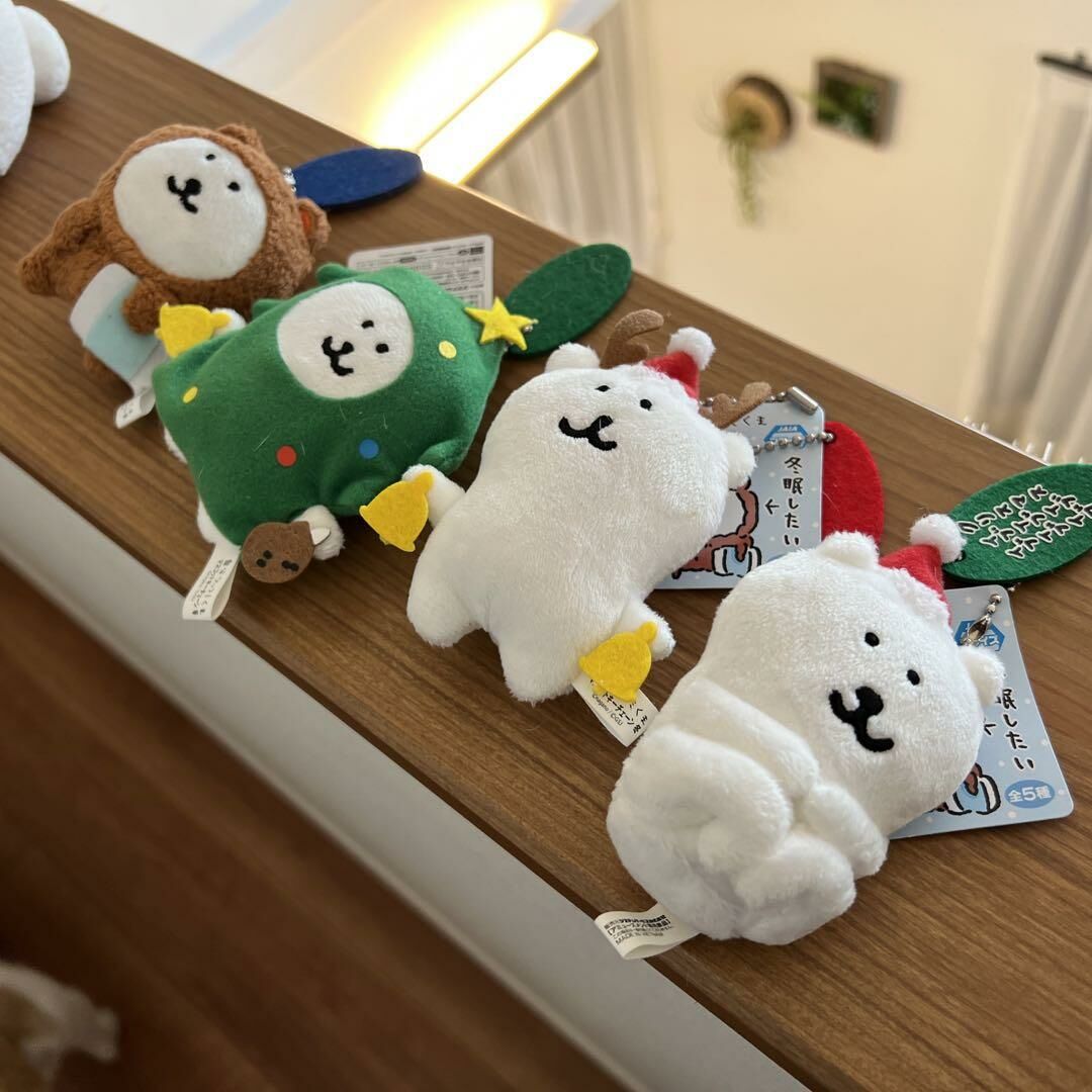 現貨｜中古白熊 絕版 聖誕公仔吊飾 マスコットキーチェーン 冬