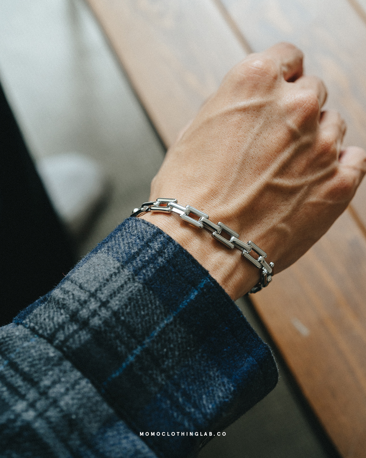 #現貨 (ACCB105) 正韓鋼手鍊 長方環扣手鍊