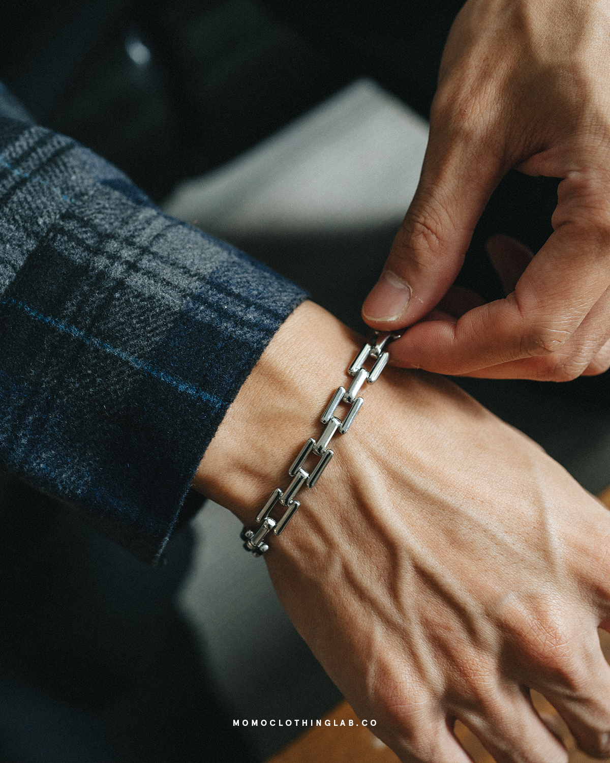 #現貨 (ACCB105) 正韓鋼手鍊 長方環扣手鍊