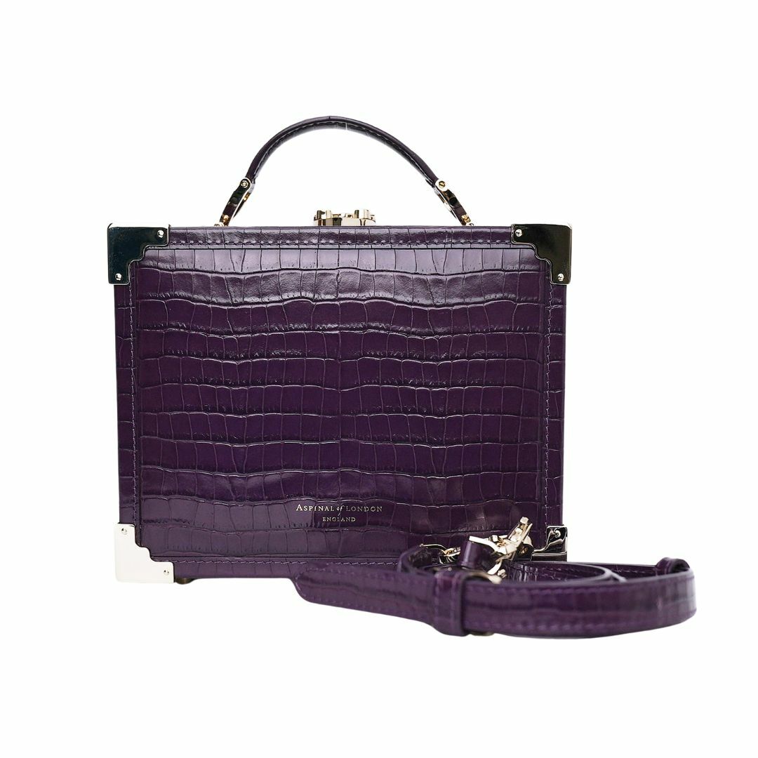 ASPINAL OF LONDON PRE-OWNED CROC EMBOSSED MINI TRUNK BA ASPINAL OF LONDON PRE-OWNED CROC EMBOSSED MINI TRUNK BA
