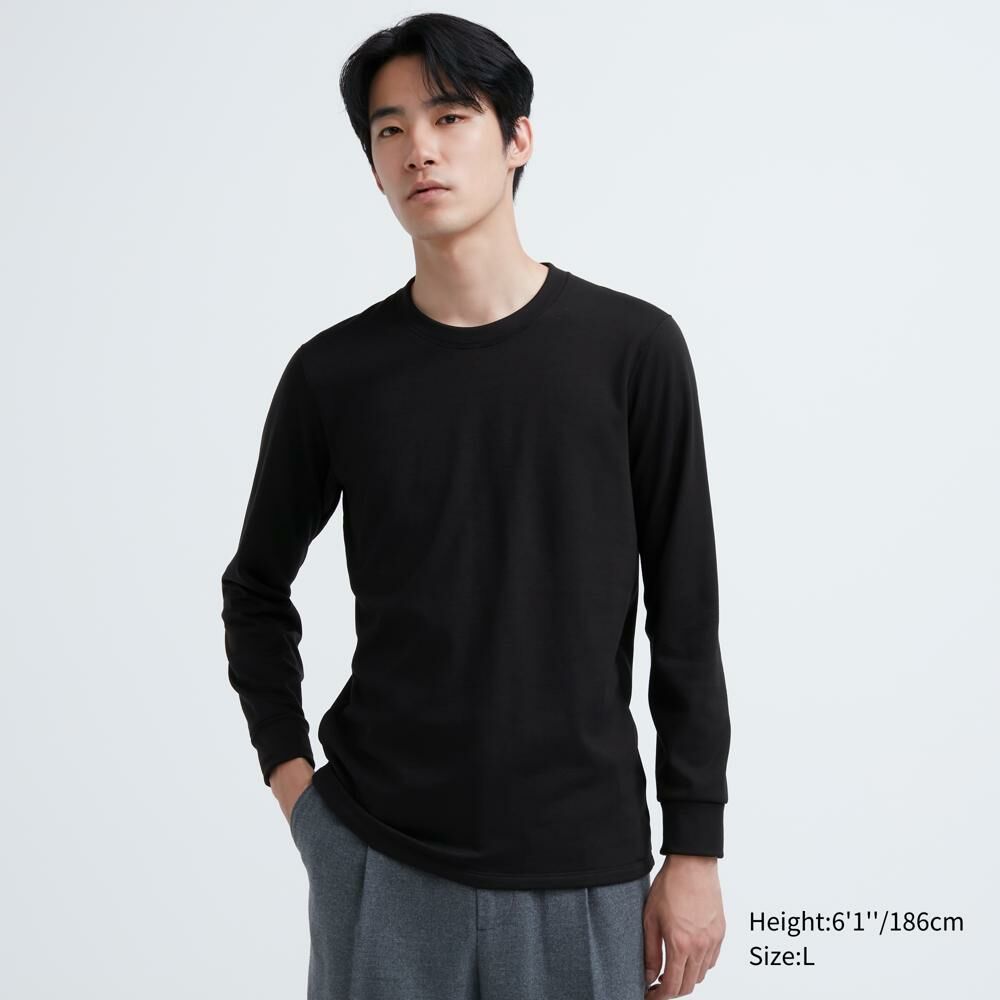 折扣現貨，黑色XL┃男款 UNIQLO HEATTECH ULTRA WARM 超極暖 圓領 T恤 長袖 發熱衣