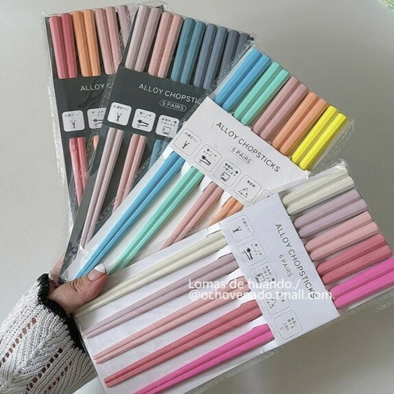 《3427》OCHOVENADO高級感馬卡龍色筷子5雙筷組