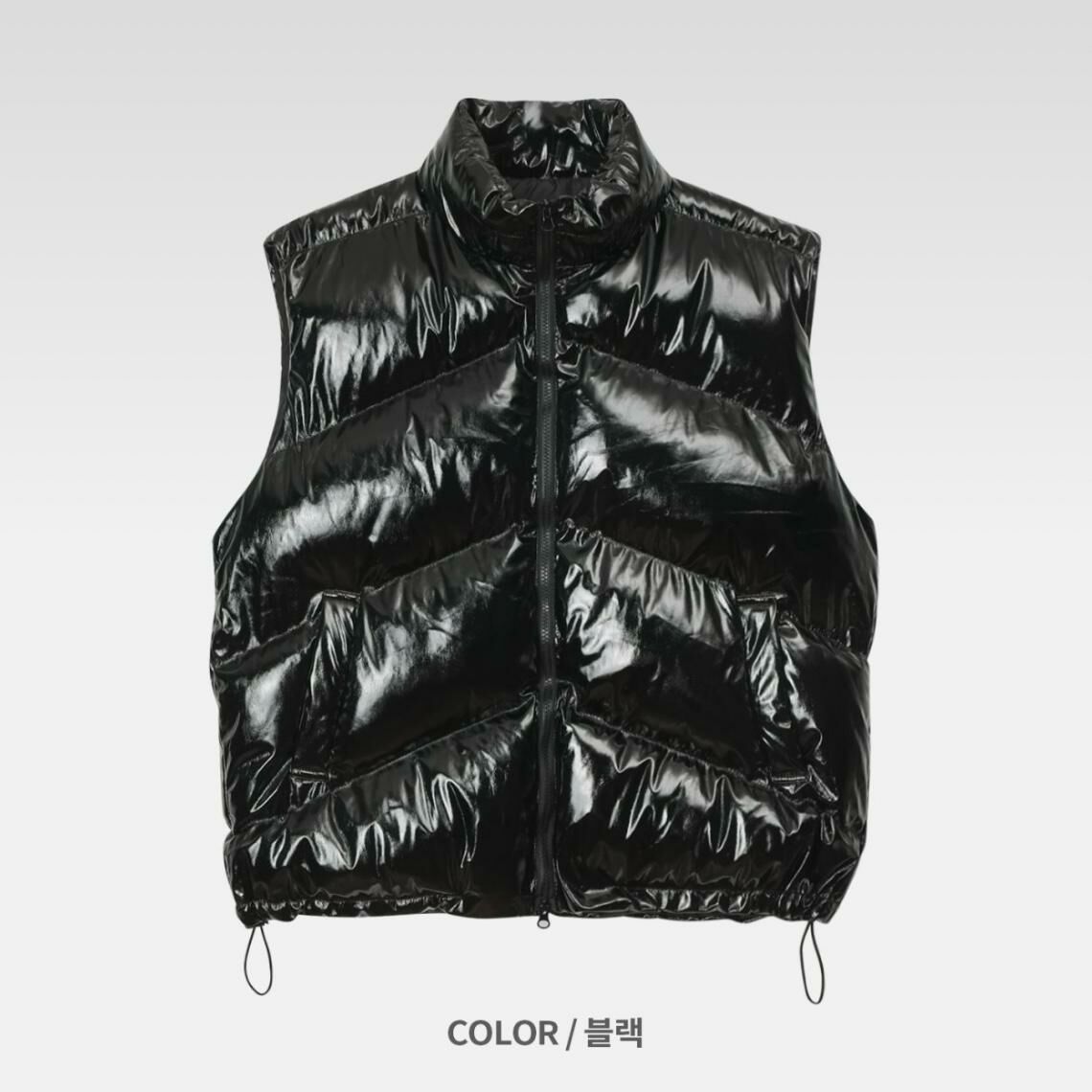 高領亮面拉鍊背心褸(夾棉) OUR ROOM-001V