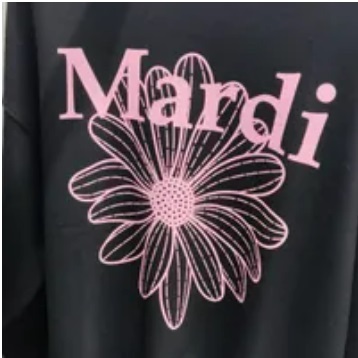 [S] MARDI SWEATSHIRT FLOWERMARDI,BLACK PINK, MFK33JPO007BKPK00 (SMD10)
