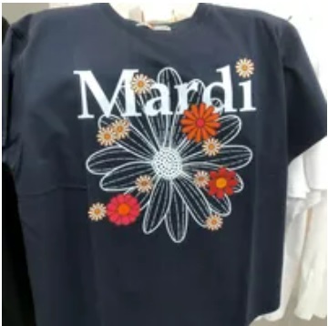 [S] MARDI TSHIRT FLOWERMARDI BLOSSOM,NAVY WHITE, MFK32JSS002NVWH00 (SMD11)