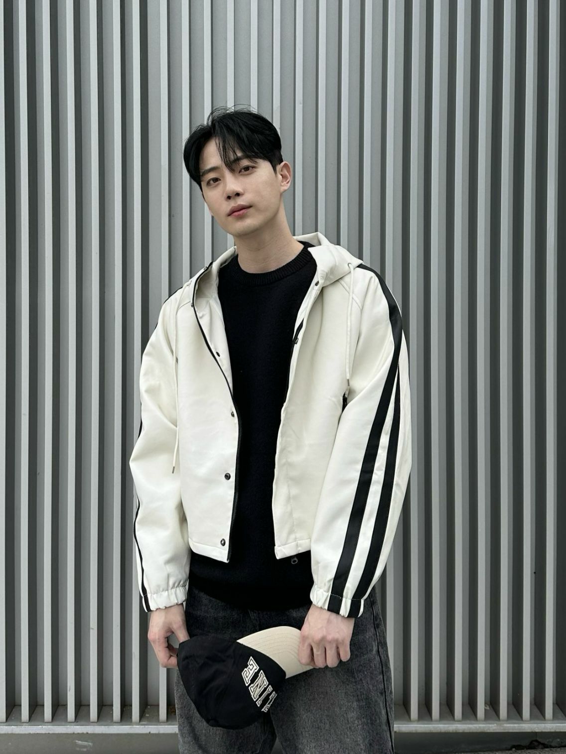 雙間連帽開胸合成皮褸 OUR ROOM-005JK