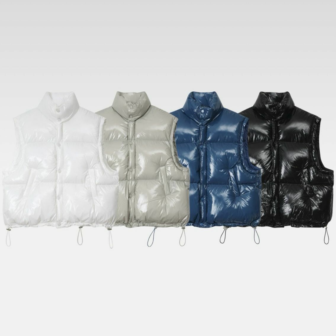 亮面高領拉鍊背心褸(夾棉) OUR ROOM-006V