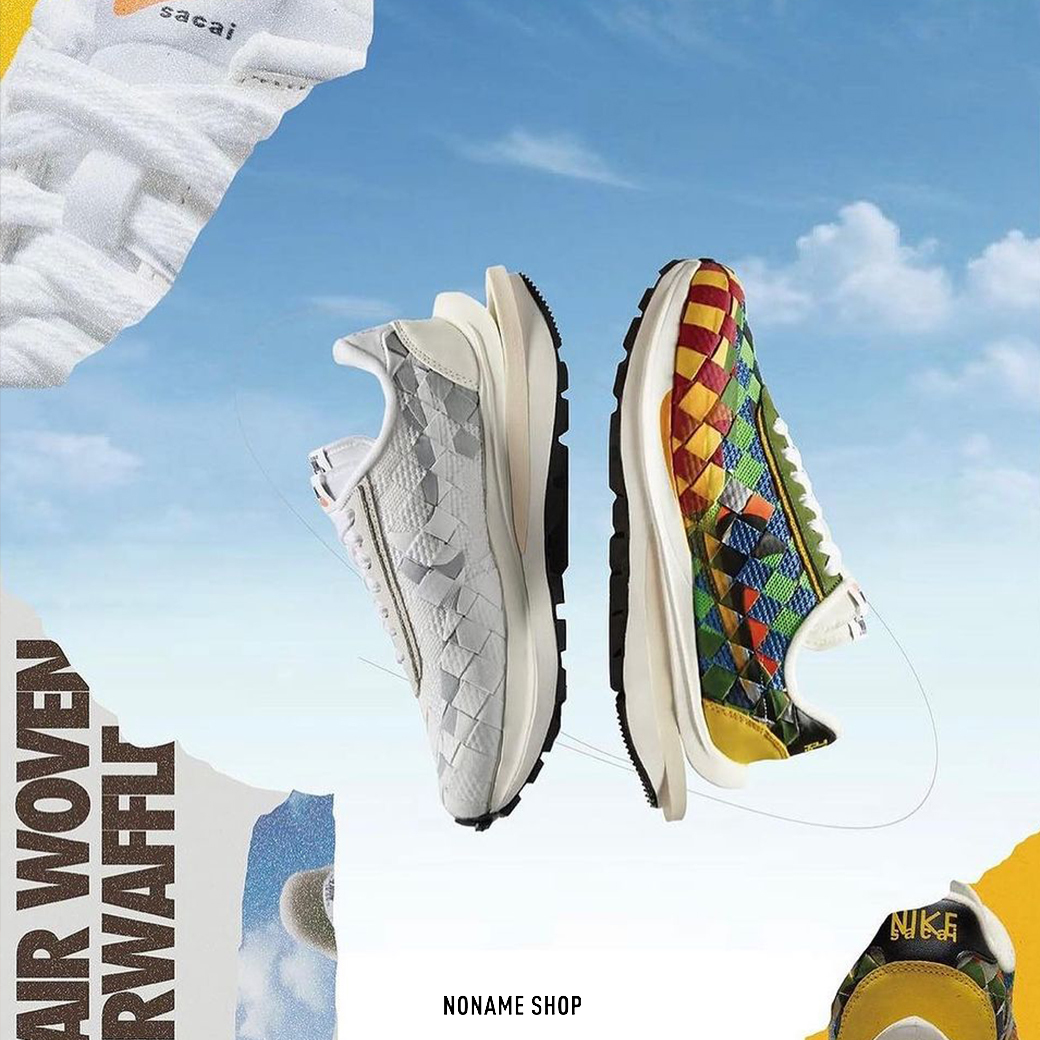 SACAI X NIKE VAPORWAFFLE X JEAN PAUL GAULTIER WOVEN "WHITE" 編織格紋 聯名 兩色 (男款)