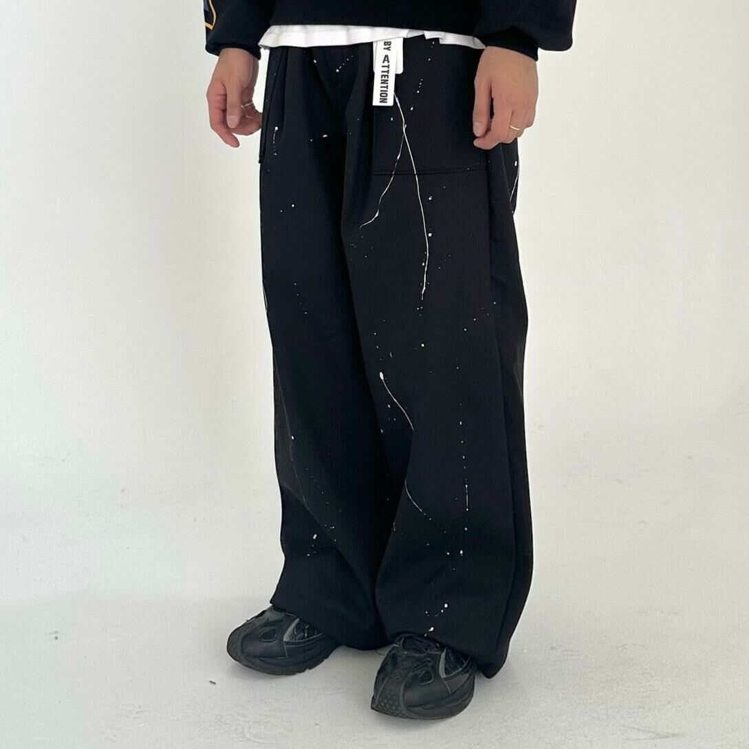 淨色潑墨鬆身褲(薄抓毛底) BY ATTENTION-113P