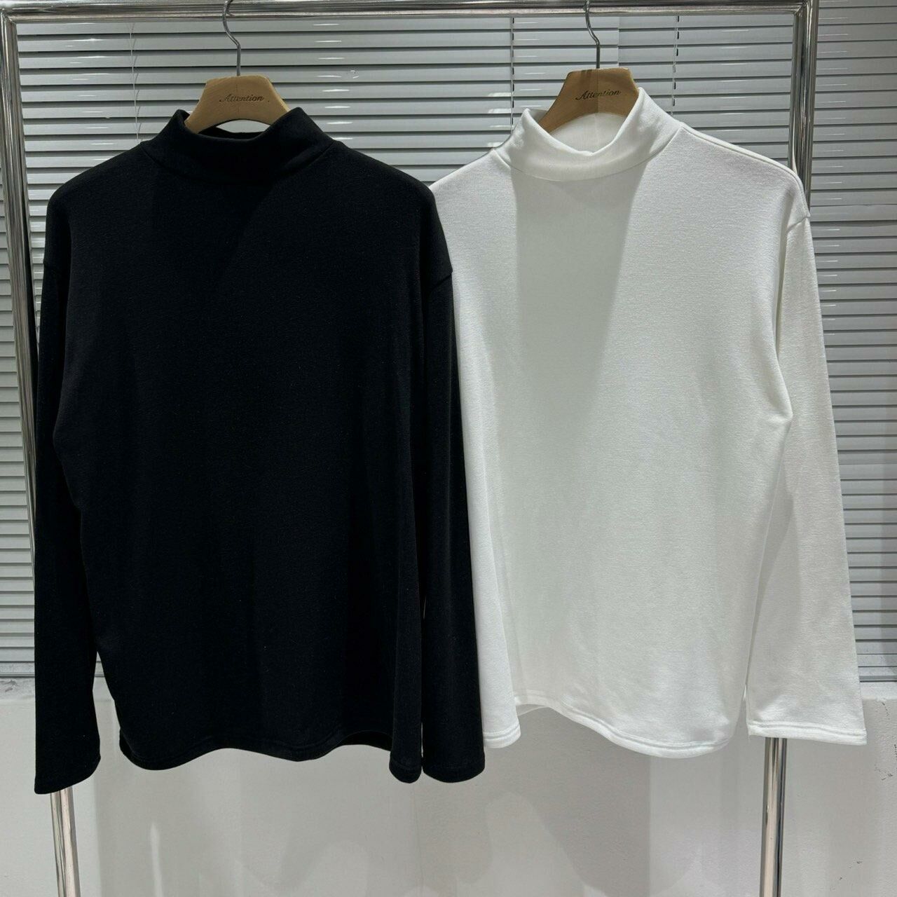 淨色樽領長袖衫(薄抓毛底) BY ATTENTION-114T