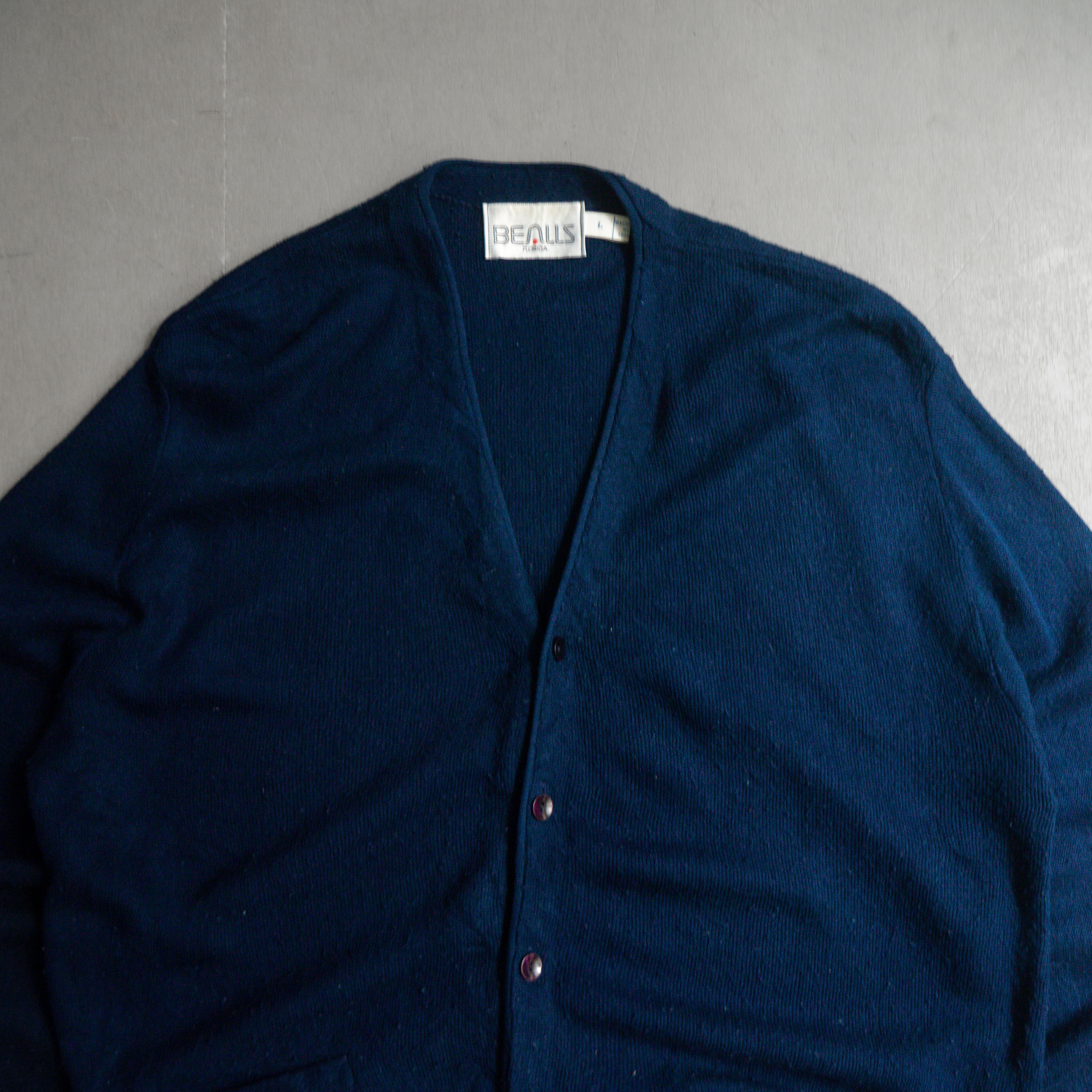 VINTAGE ACRYLIC CARDIGAN 美國製 深藍 壓克力 針織 開襟 外套