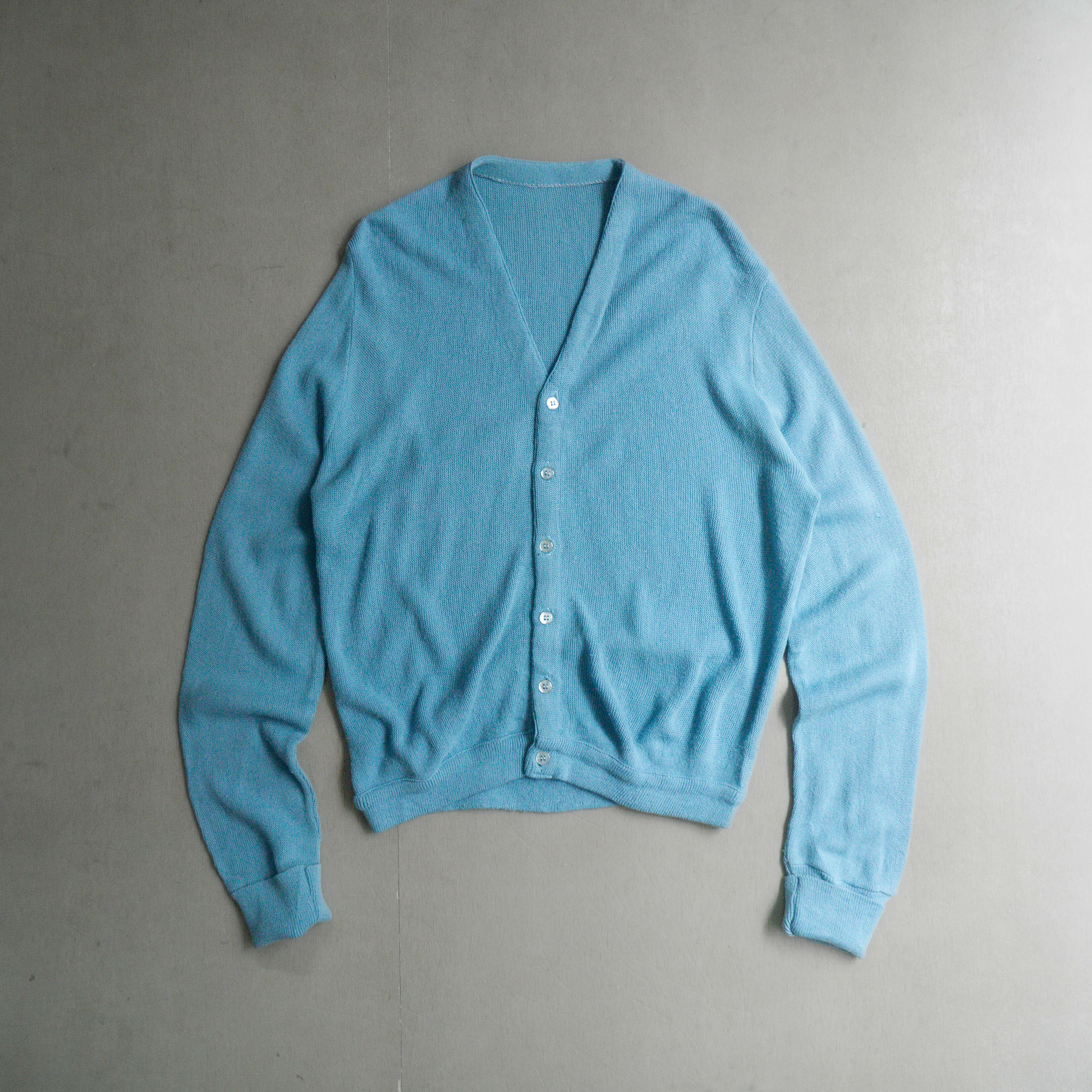 VINTAGE ACRYLIC CARDIGAN 美國 淺藍色 壓克力 針織 開襟 外套