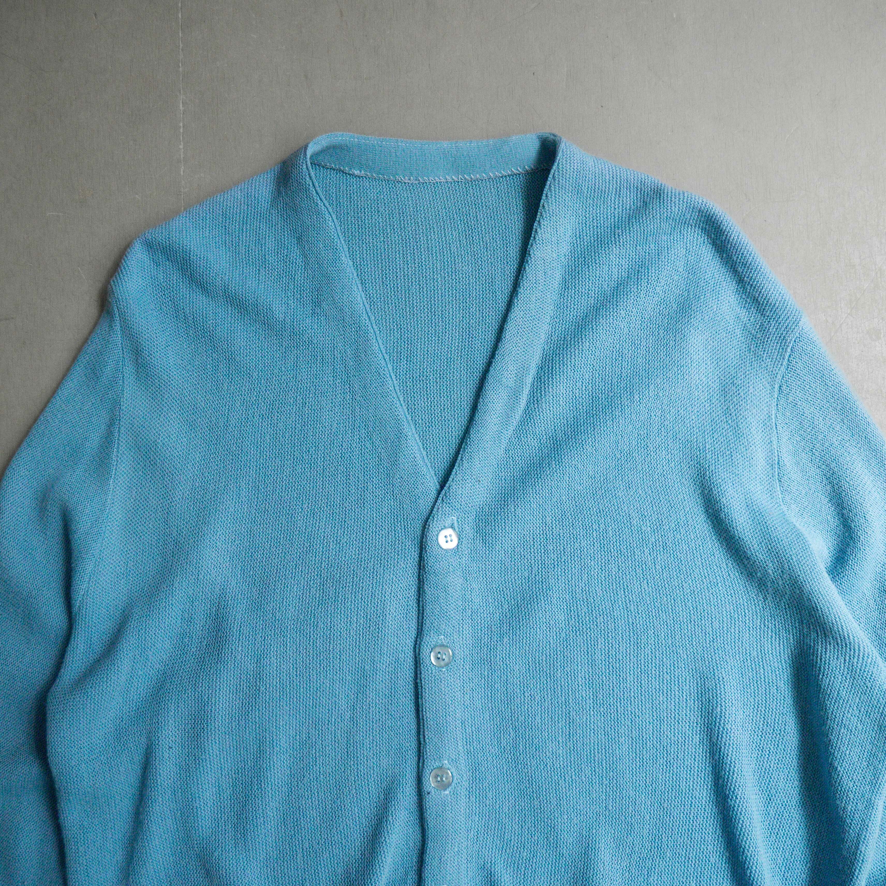 VINTAGE ACRYLIC CARDIGAN 美國 淺藍色 壓克力 針織 開襟 外套