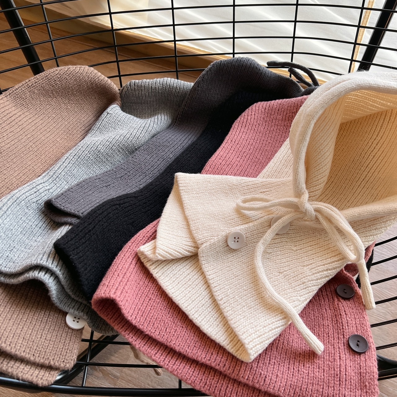 韓版拉法圍脖帽/六色/二款式