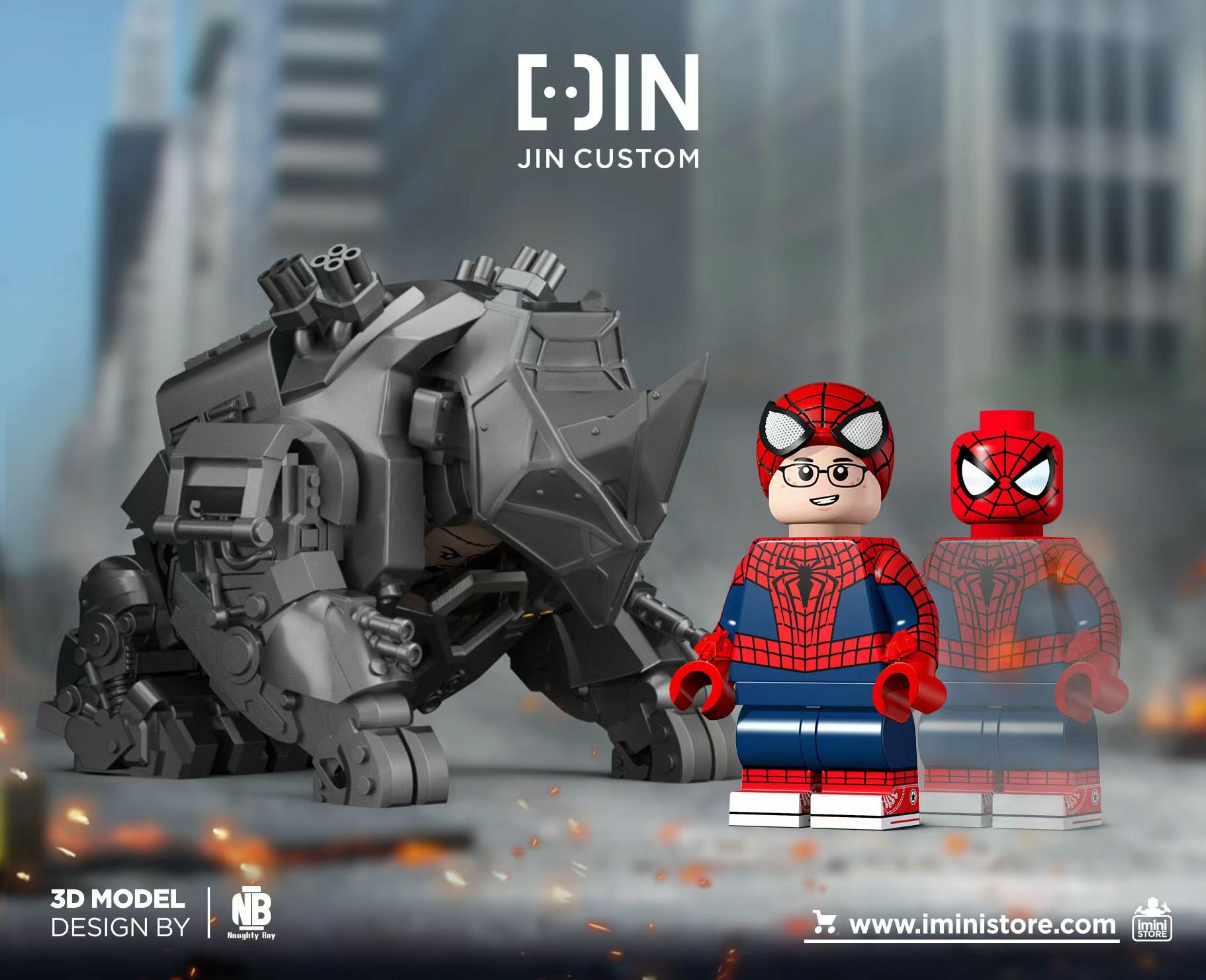 [JIN Custom] [In Stock] Rhino + Spider Baby Set [PADprinted]