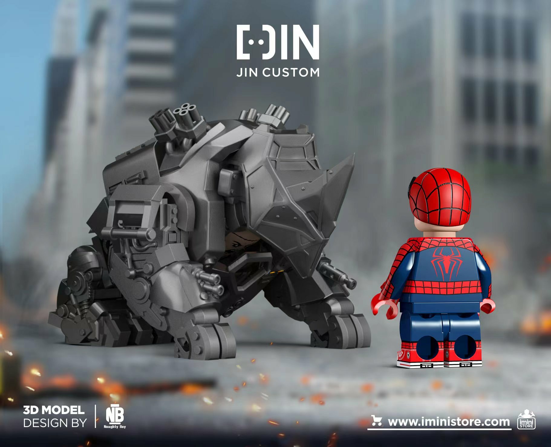 [JIN Custom] [In Stock] Rhino + Spider Baby Set [PADprinted]