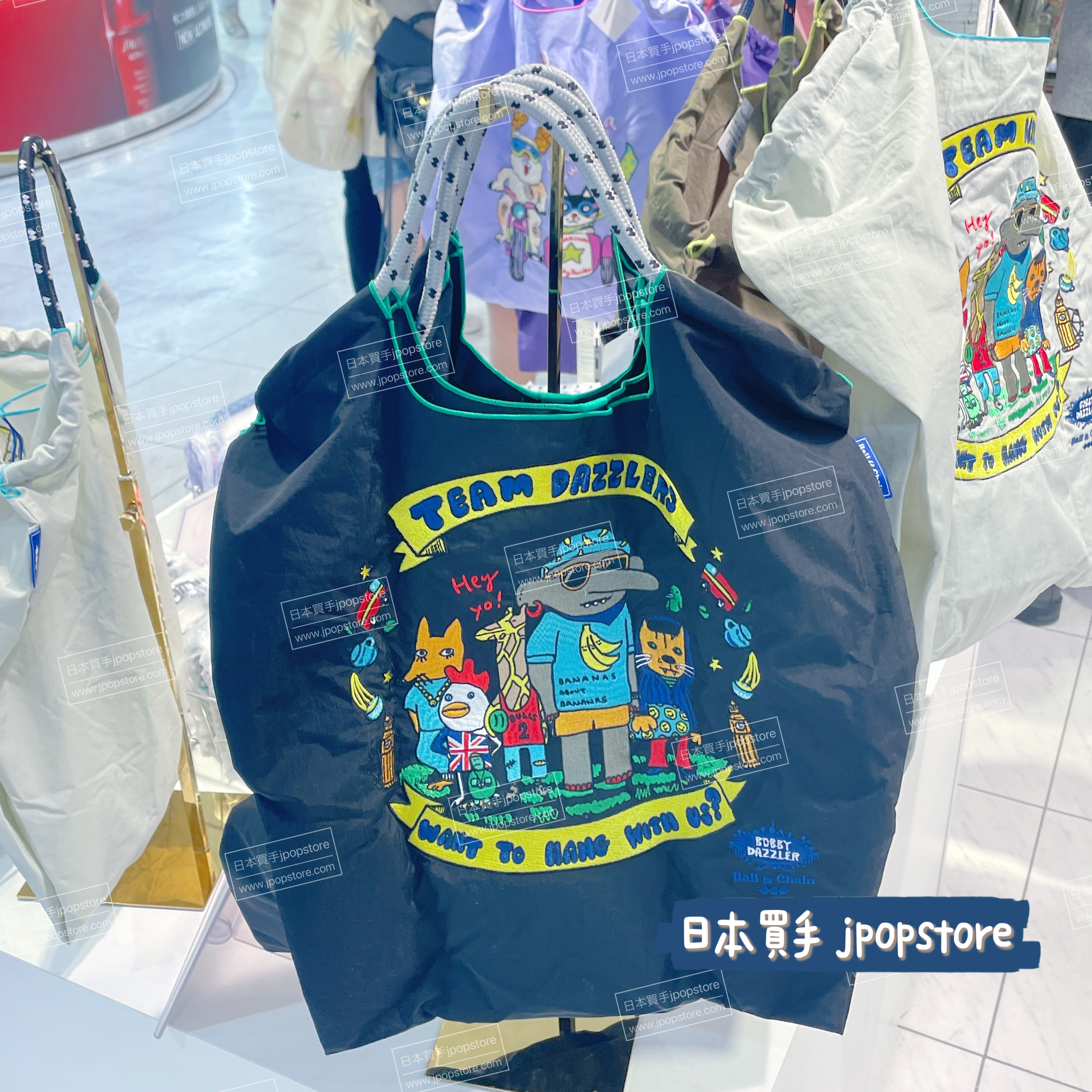 Ball & Chain 繡花環保袋 M尺寸（bobby dazzler TEAM dazzlers）日本直送