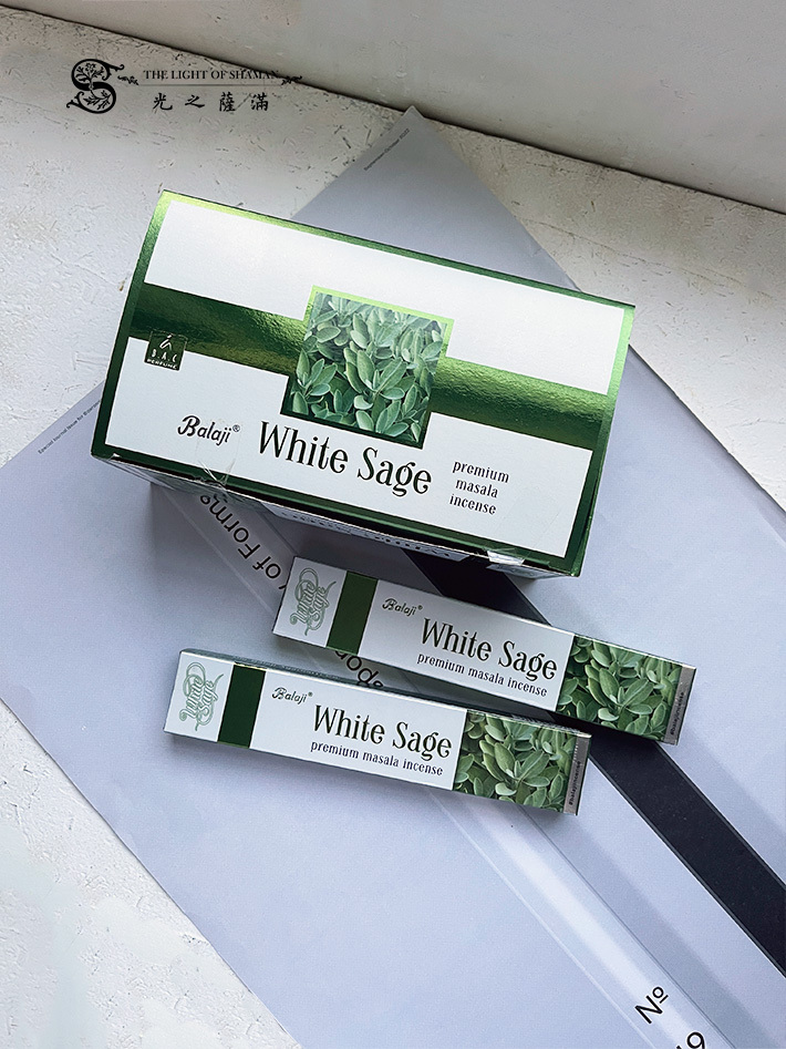 BALAJI白鼠尾草線香用於儀式冥想和淨化空間清新舒緩的香氣有助於提升空間的氛圍 -光之薩滿