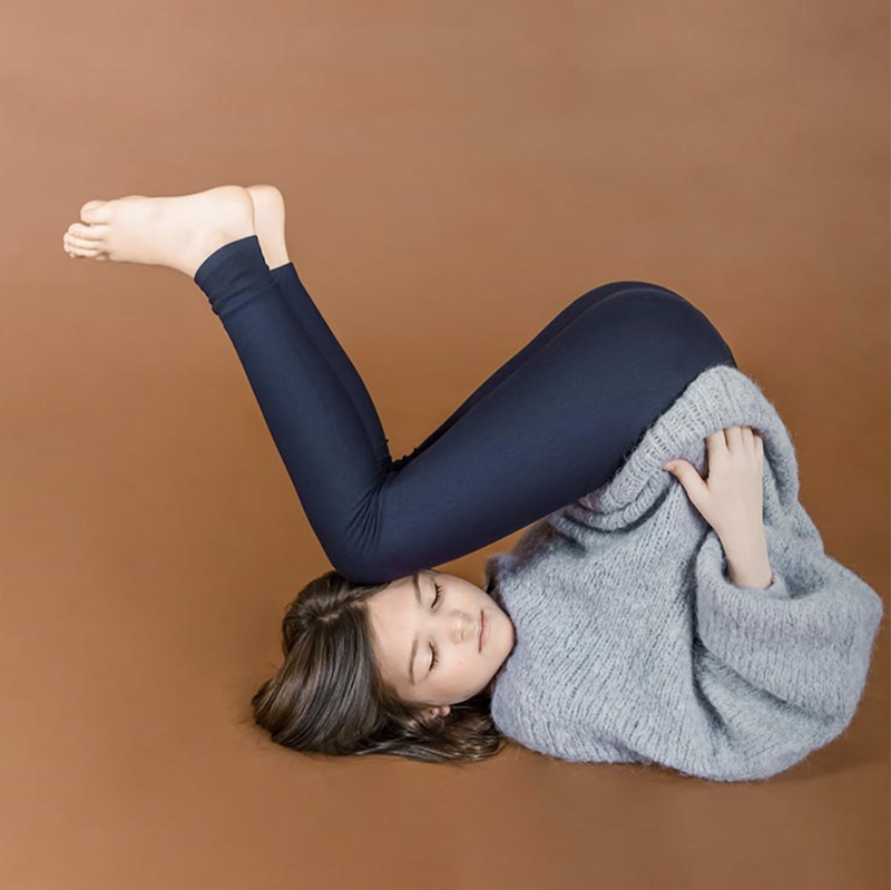 海軍藍 | 刷毛緊身褲 (小)