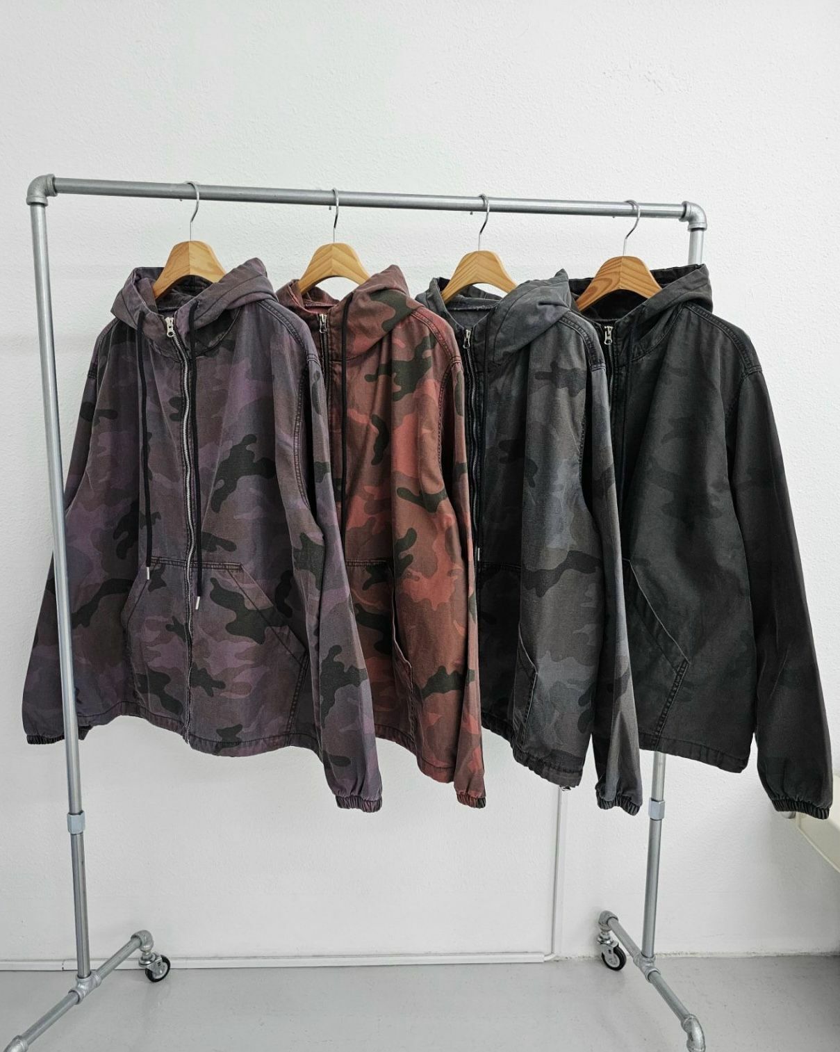 迷彩連帽拉鍊外套 Floor&co-010JK