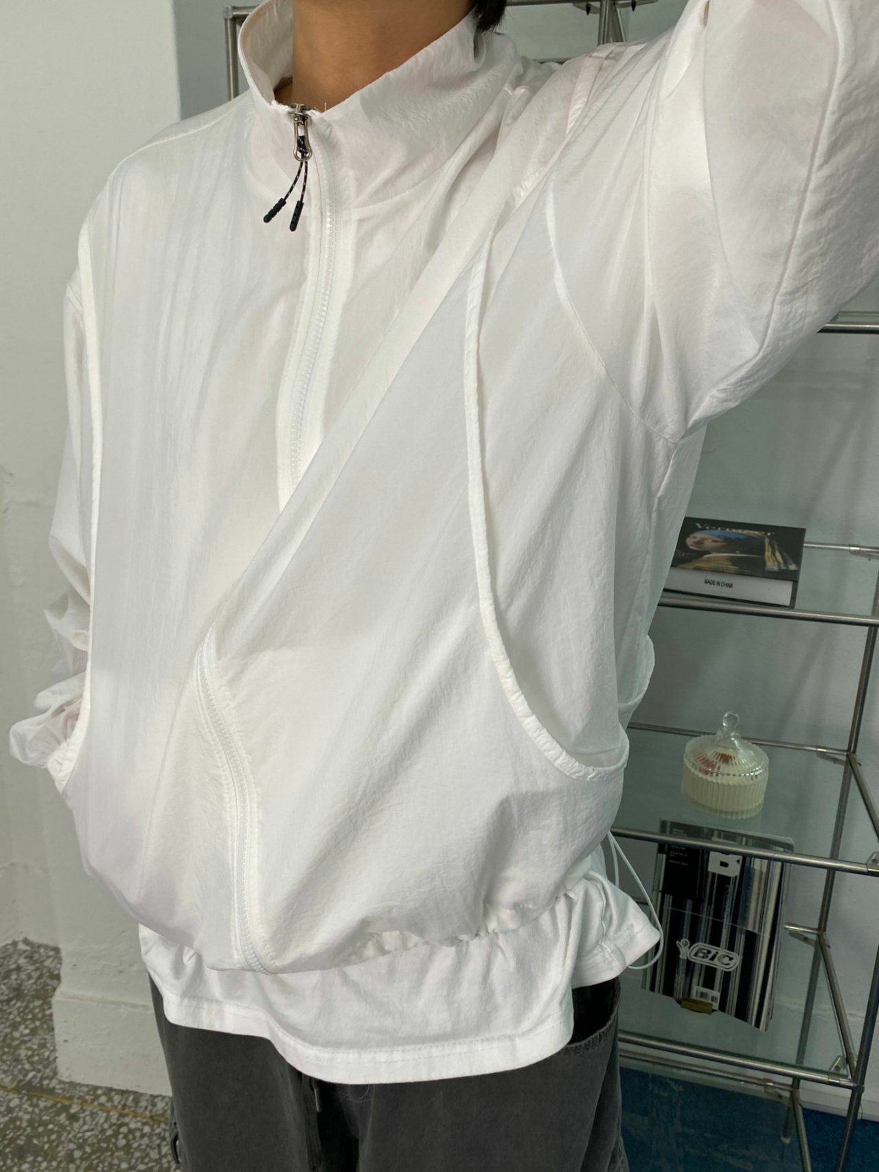 淨色企領拉鍊外套 Floor&co-012JK